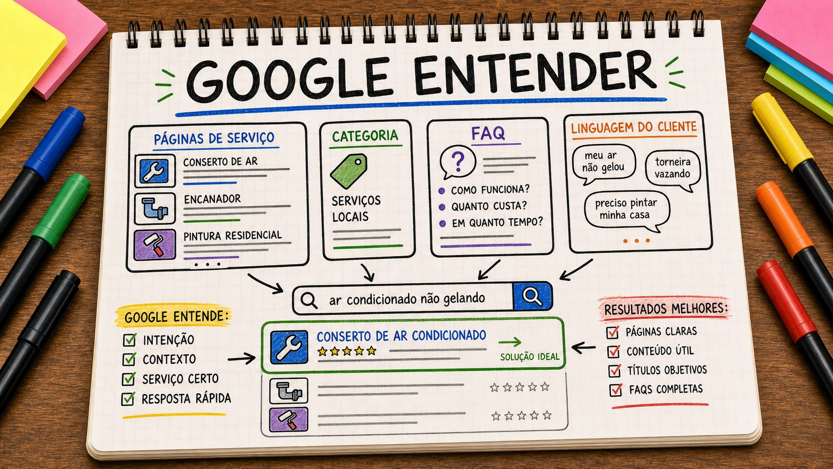 fazer o Google entender sua empresa com contexto de serviços e cidade