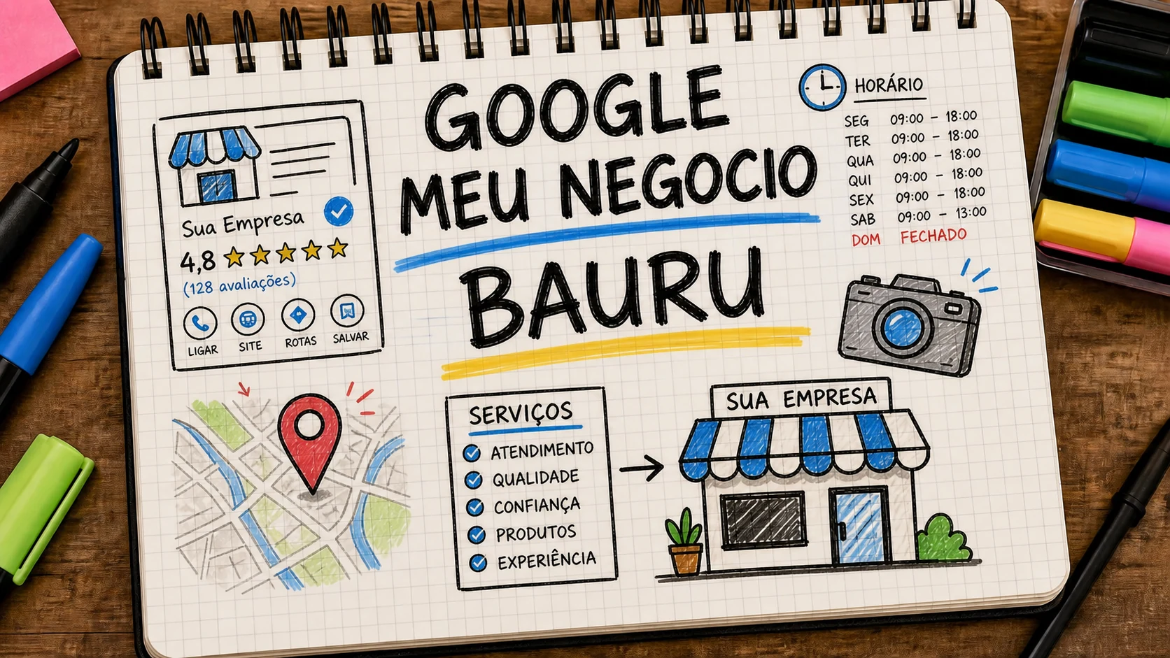 Google Meu Negócio em Bauru com perfil local, avaliações e informações corretas