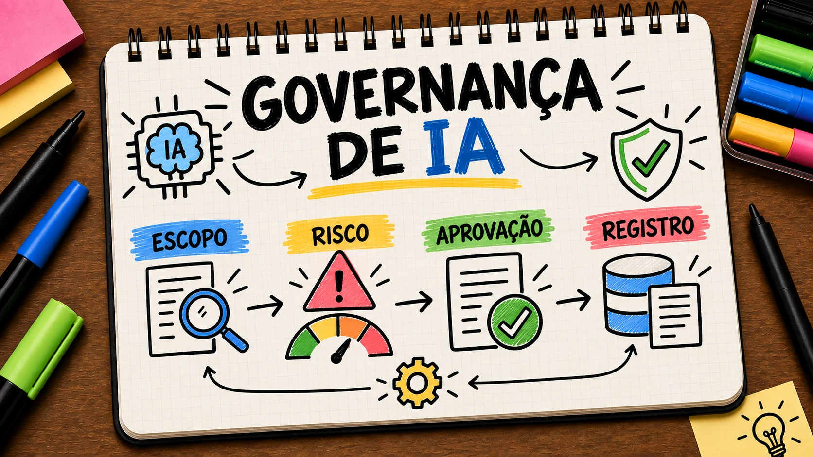 Governança de IA no marketing organizando escopo, risco, aprovação e registro