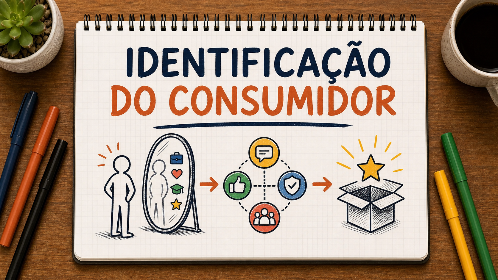 Ilustração sobre identificação do consumidor no marketing aplicada à publicidade e ao marketing