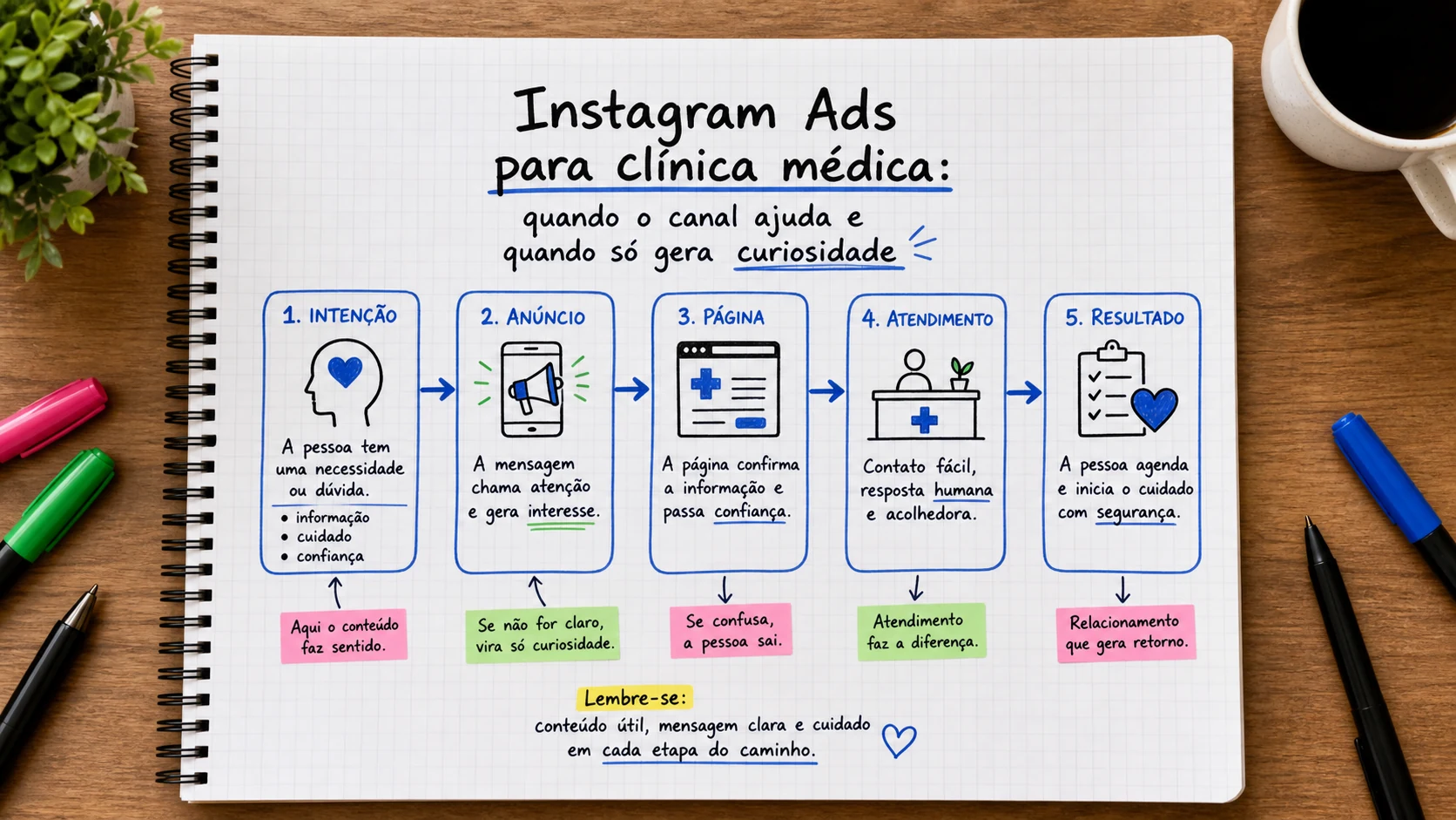 Infográfico sobre Instagram Ads para clínica médica aplicado a clínicas médicas.