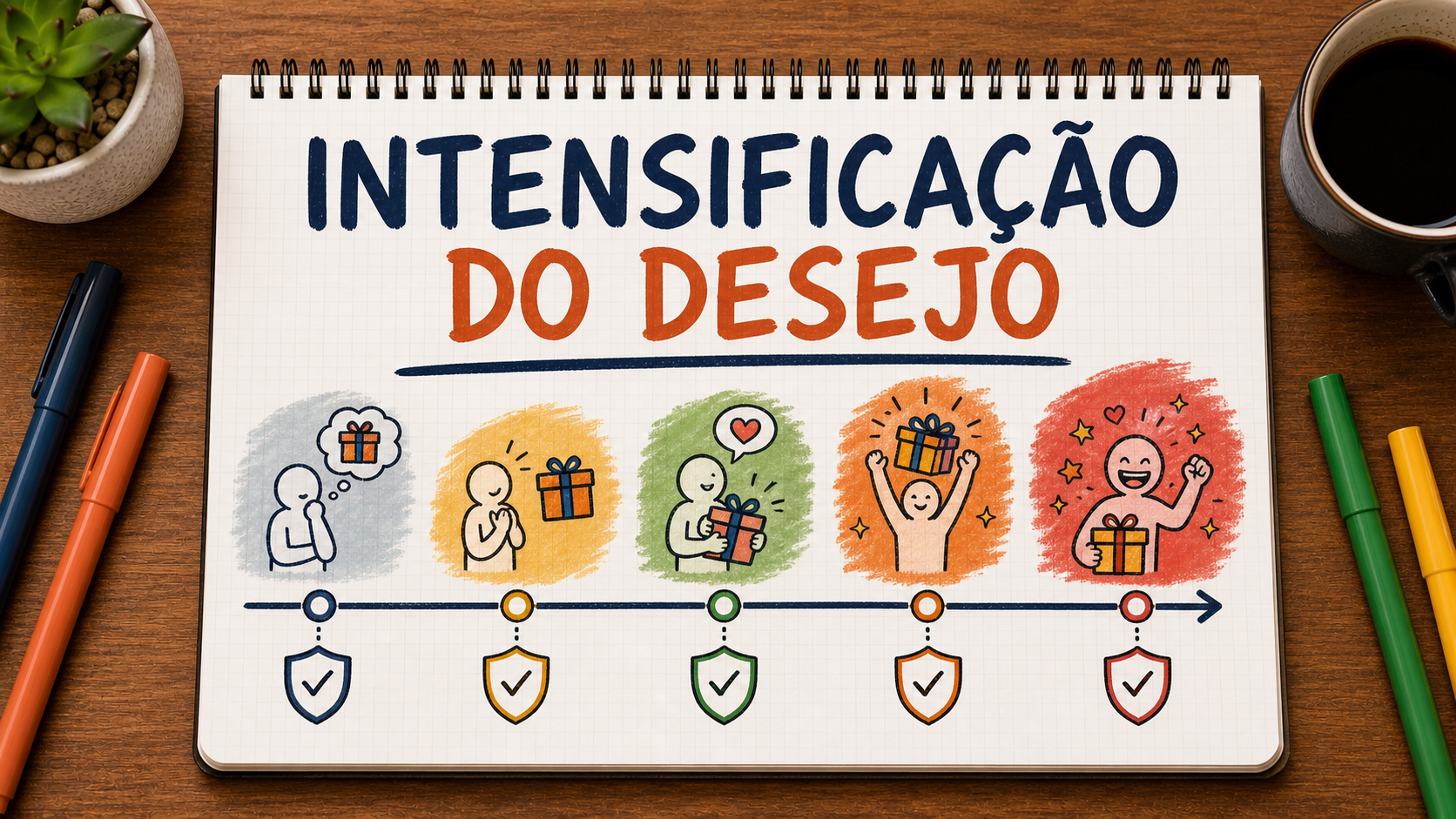 Ilustração sobre intensificação do desejo no copywriting aplicada à publicidade e ao marketing