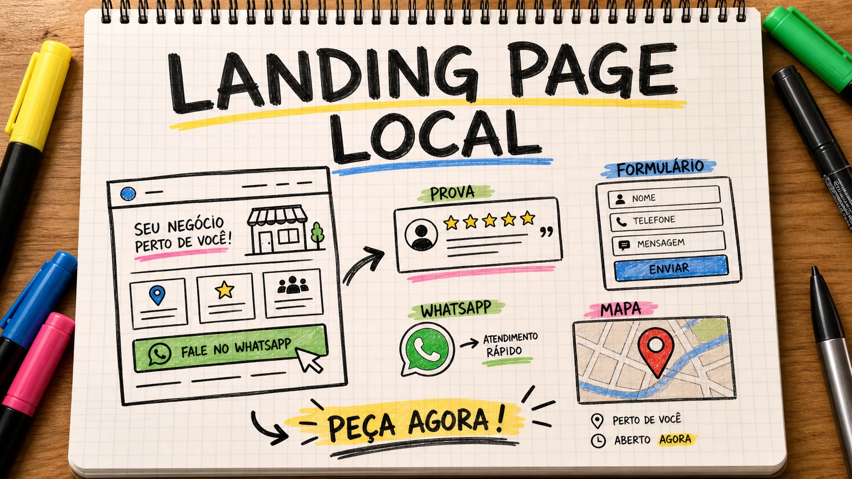 Landing page para negócio local com prova social e chamada para contato