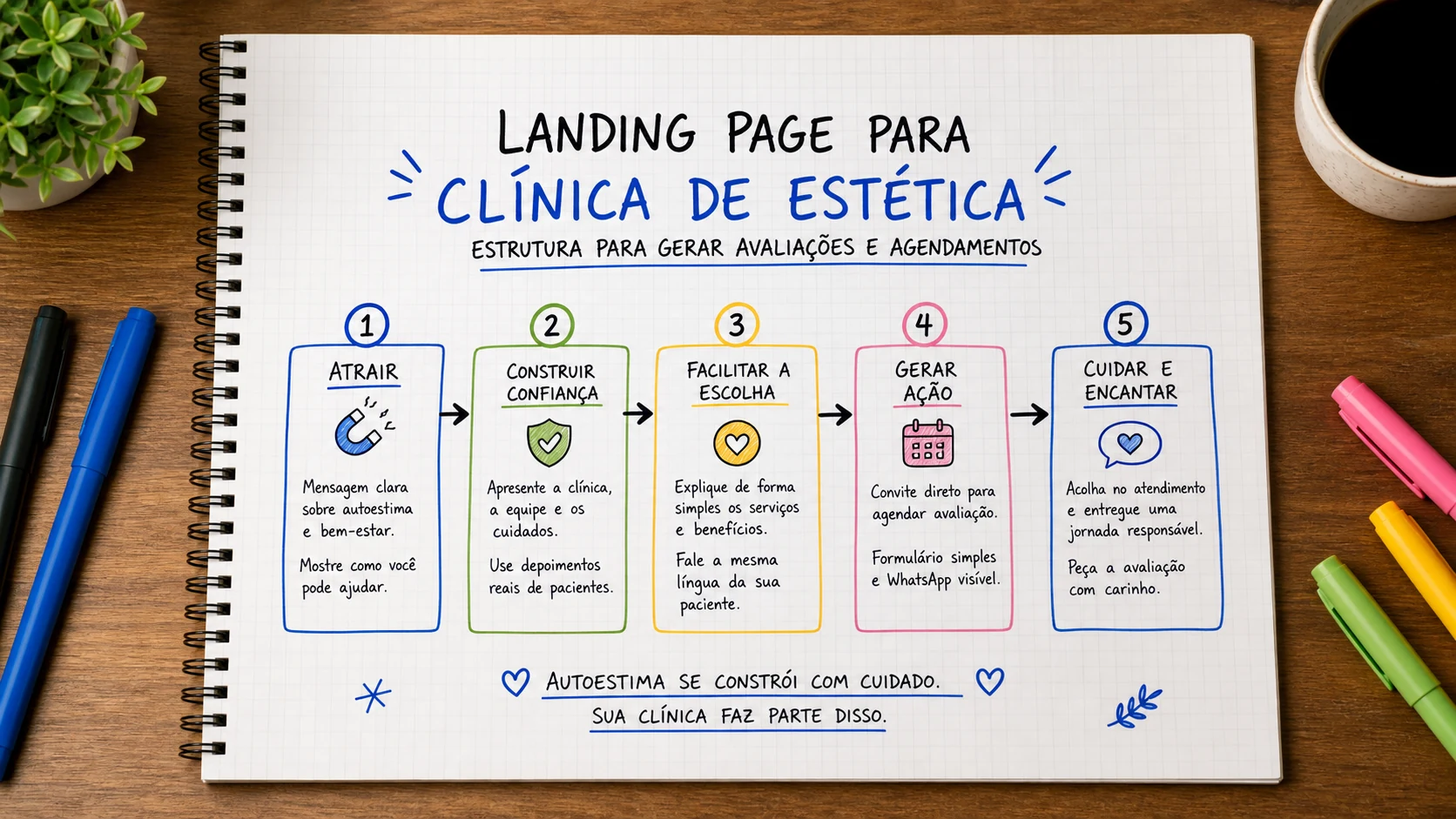 Infográfico sobre landing page para clínica de estética aplicado a clínicas de estética.
