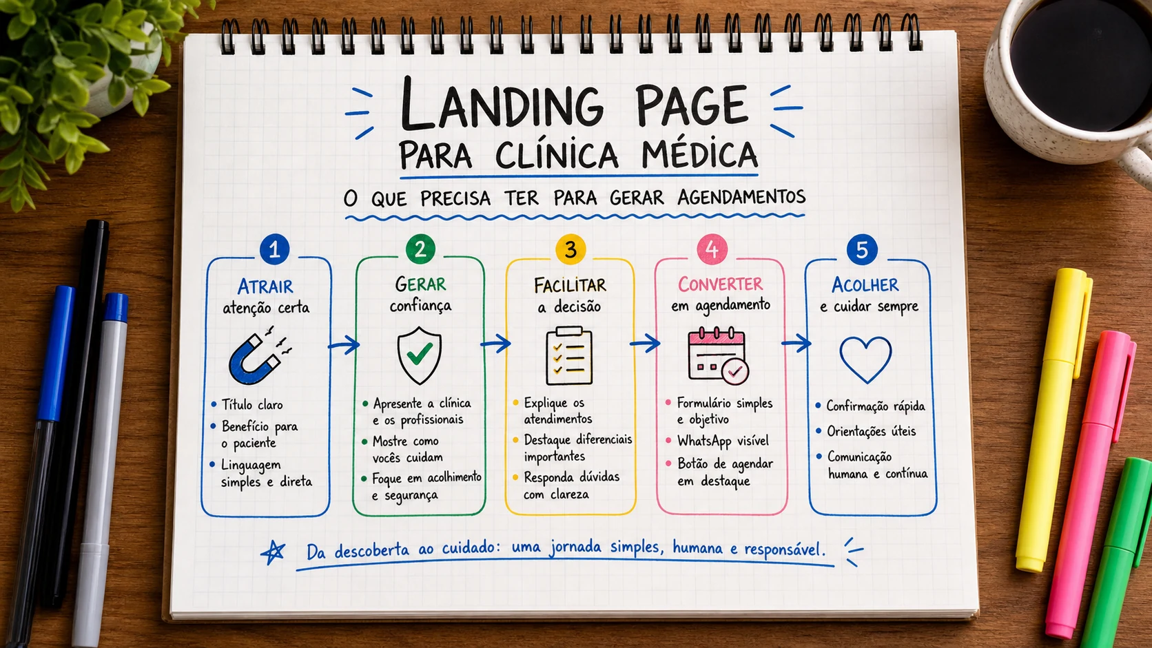 Infográfico sobre landing page para clínica médica aplicado a clínicas médicas.