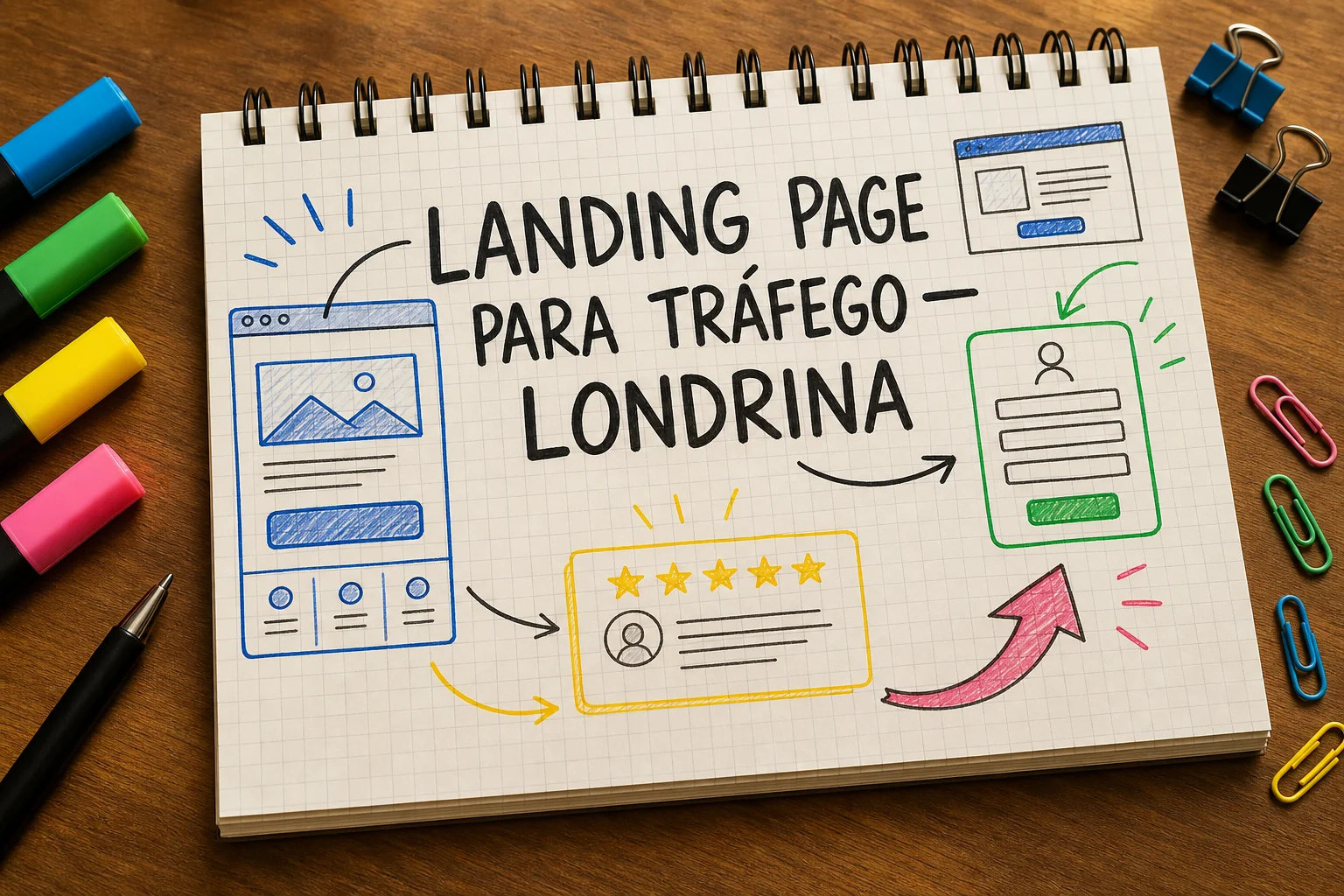 Landing page para tráfego pago em Londrina, com planejamento, métricas e decisões comerciais