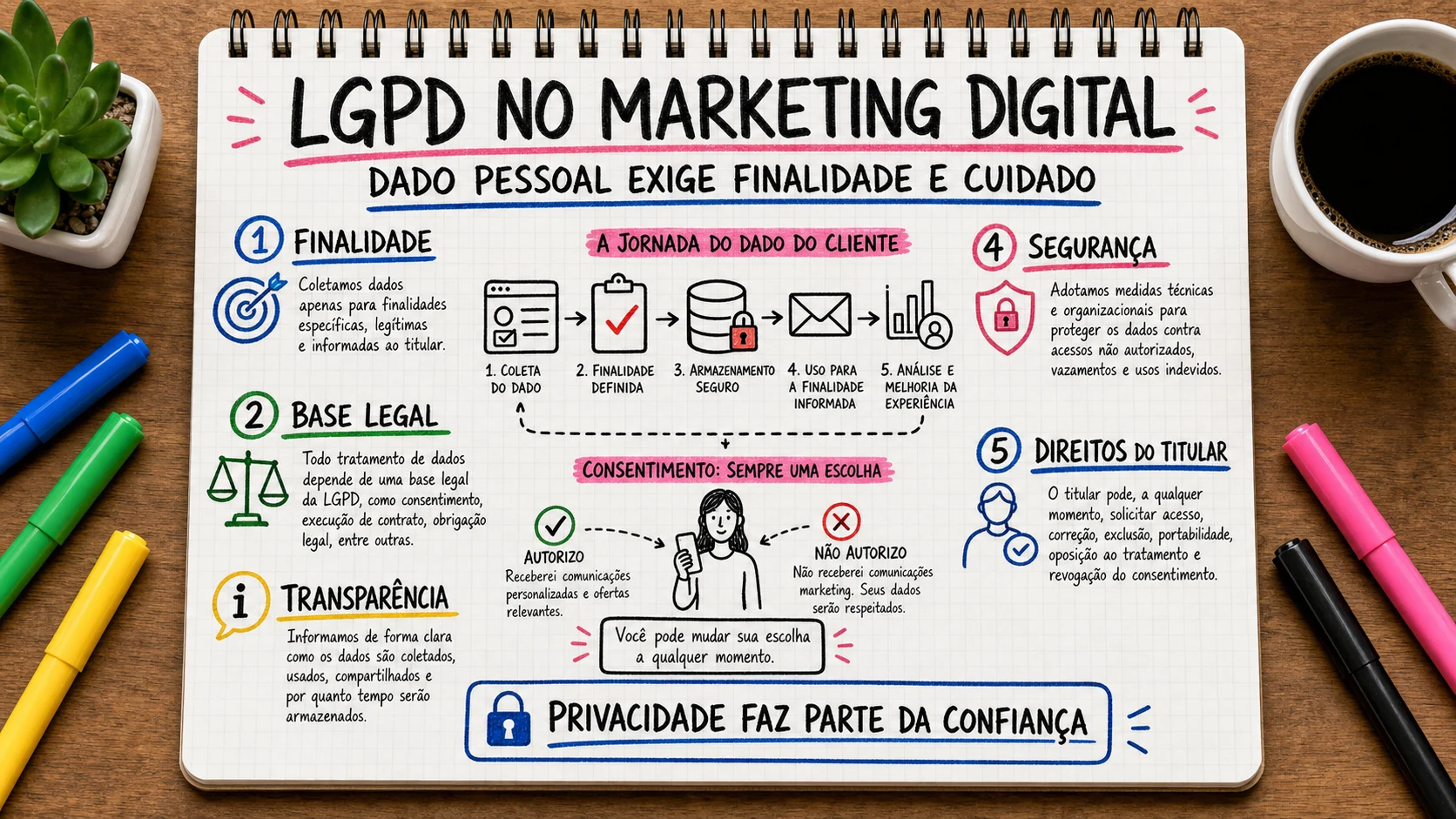 LGPD marketing digital representado em uma cena editorial sobre escolha, contexto e decisão.