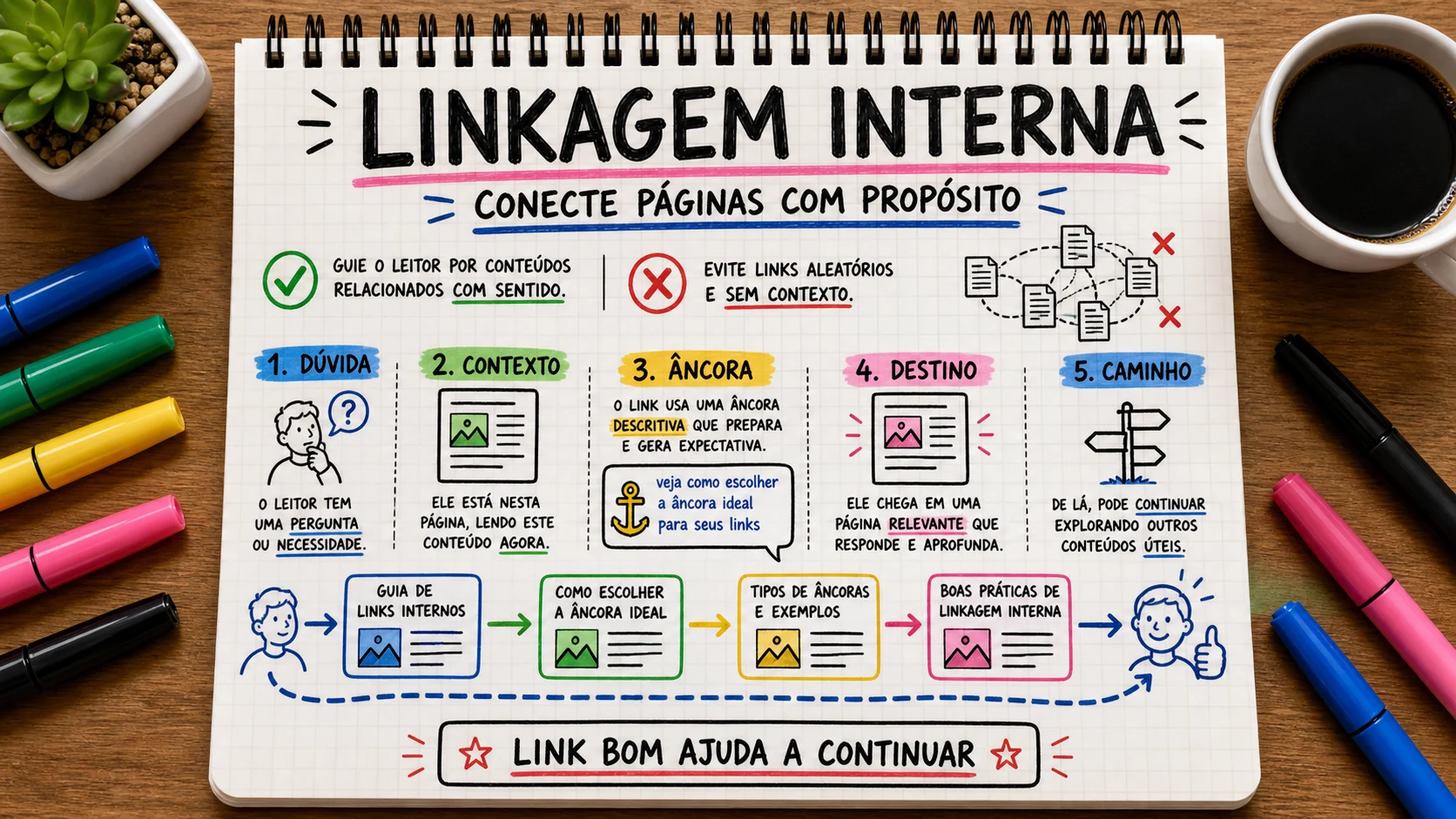 Linkagem interna representado em uma cena editorial sobre escolha, contexto e decisão.