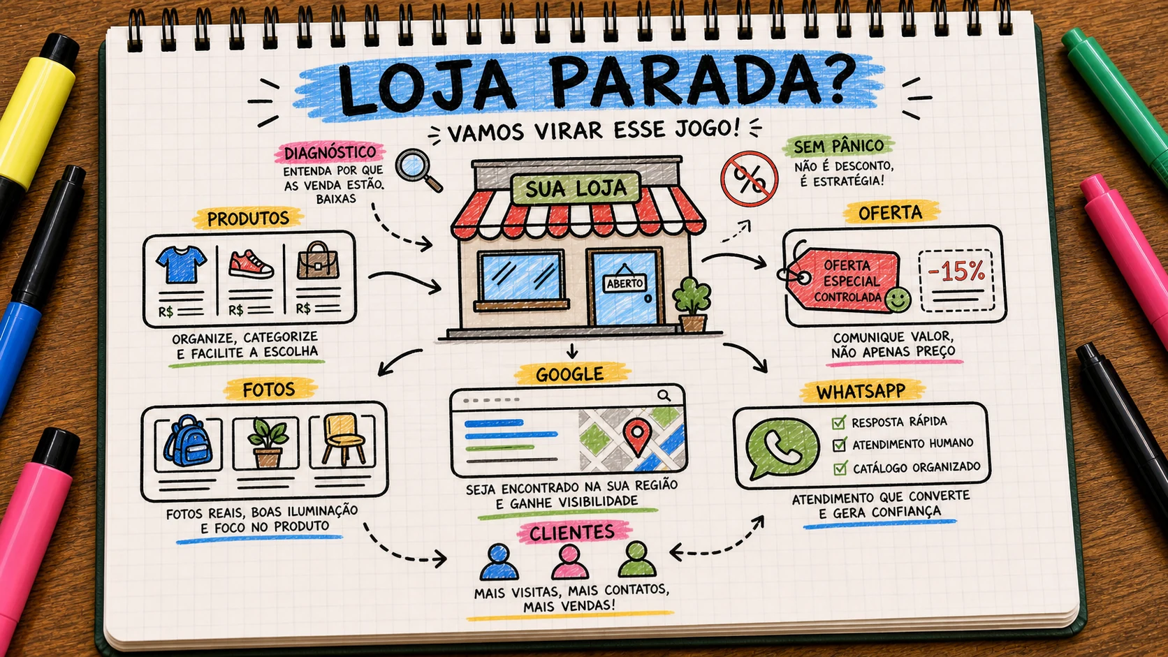 Minha loja está parada o que fazer com oferta, Google e WhatsApp organizados