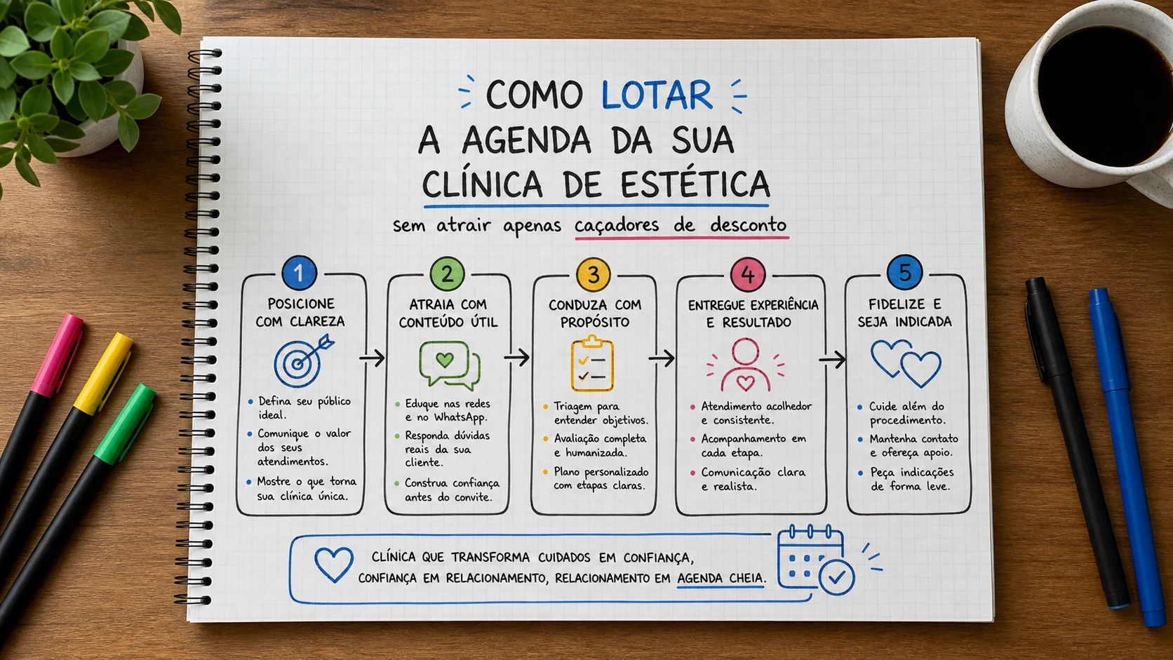 Infográfico sobre lotar agenda clínica de estética aplicado a clínicas de estética.