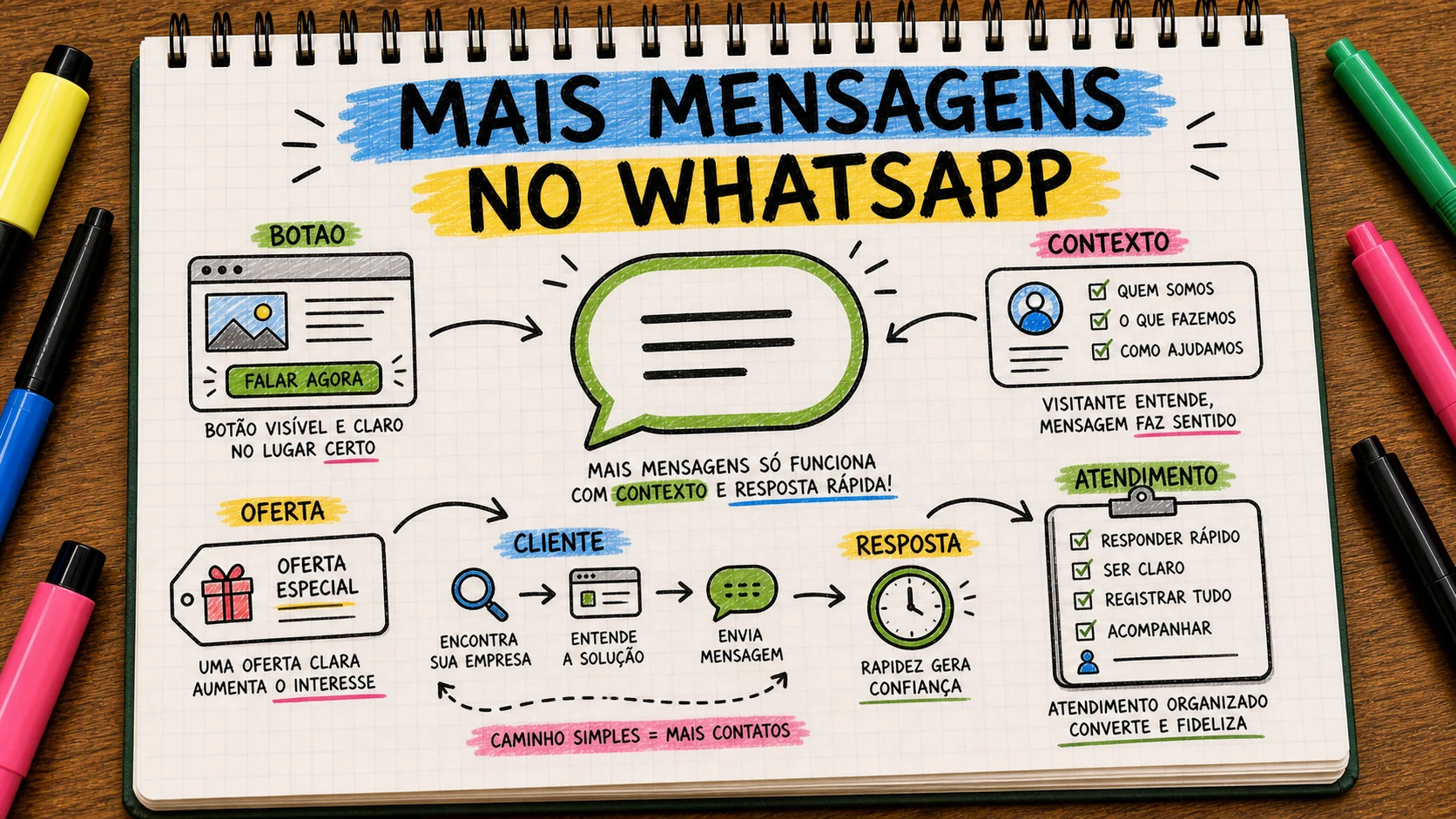 Como receber mais mensagens no WhatsApp da empresa com botão e atendimento claro