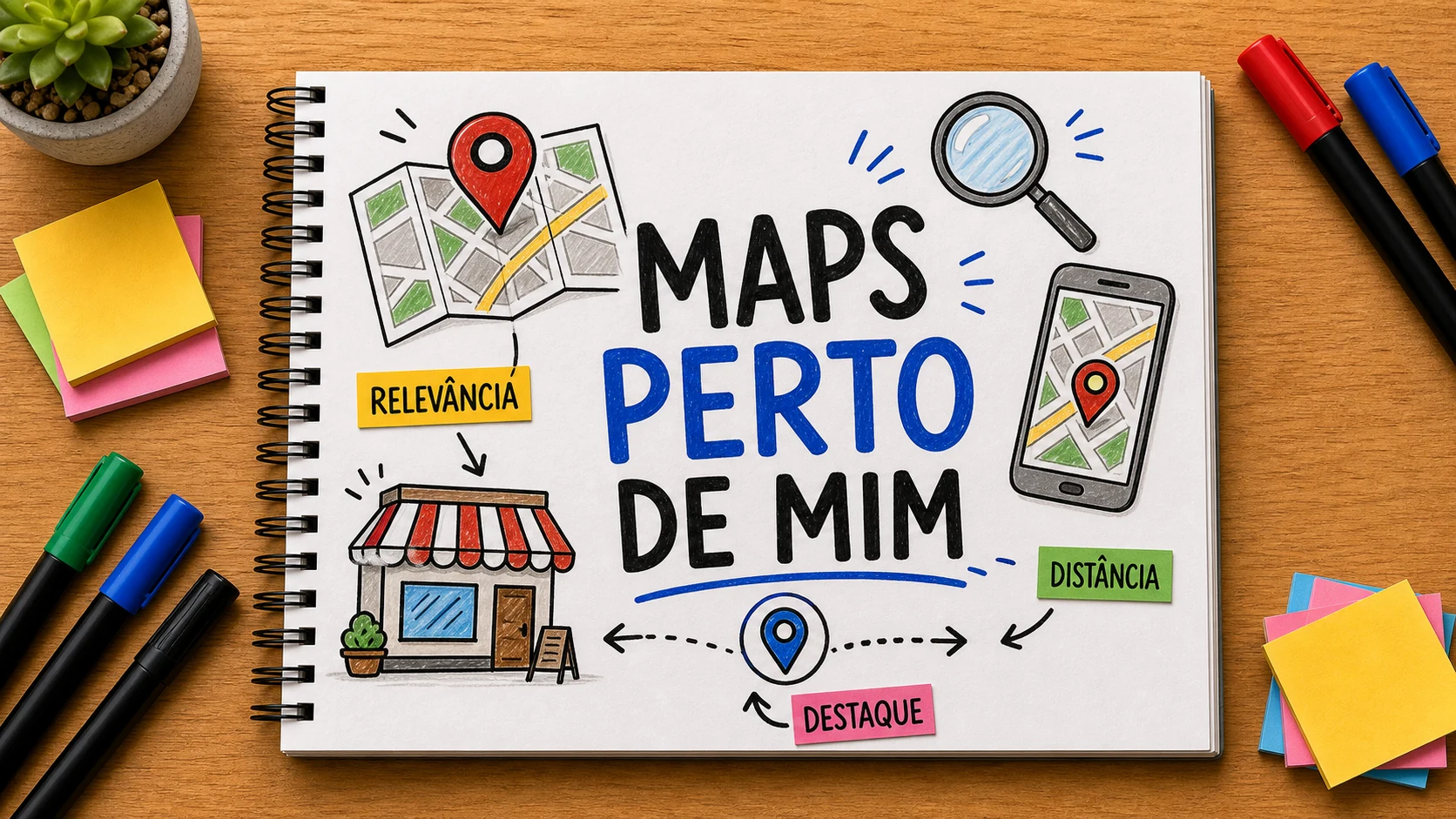 aparecer no Google Maps perto de mim com sinais locais bem organizados
