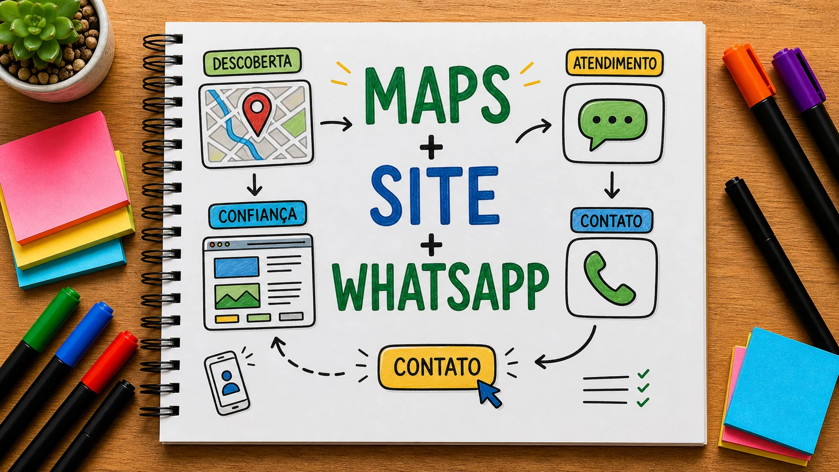 Google Maps site WhatsApp empresa conectados na jornada local