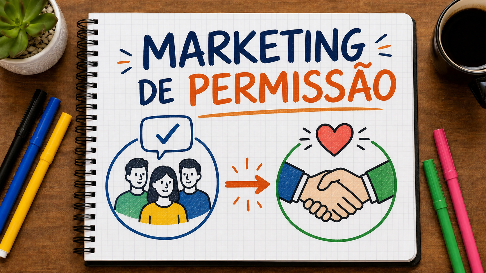 Diagrama conceitual sobre marketing de permissão aplicado à estratégia empresarial