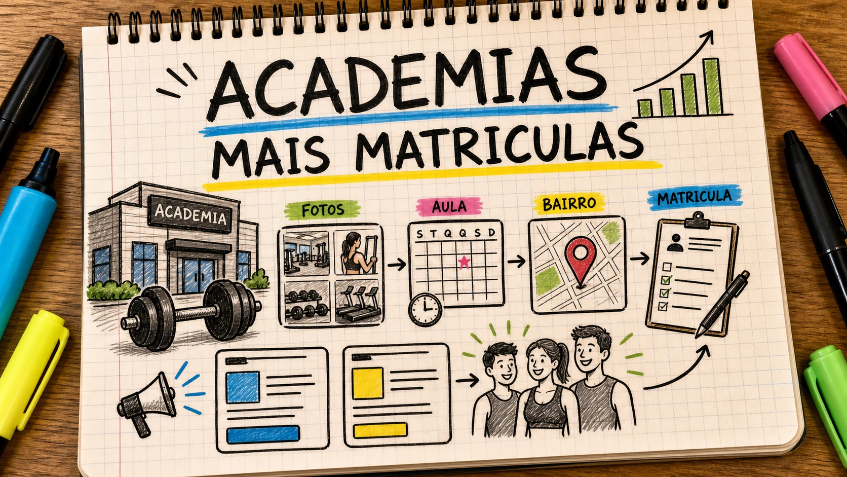 Marketing digital para academias com campanhas locais e novas matrículas