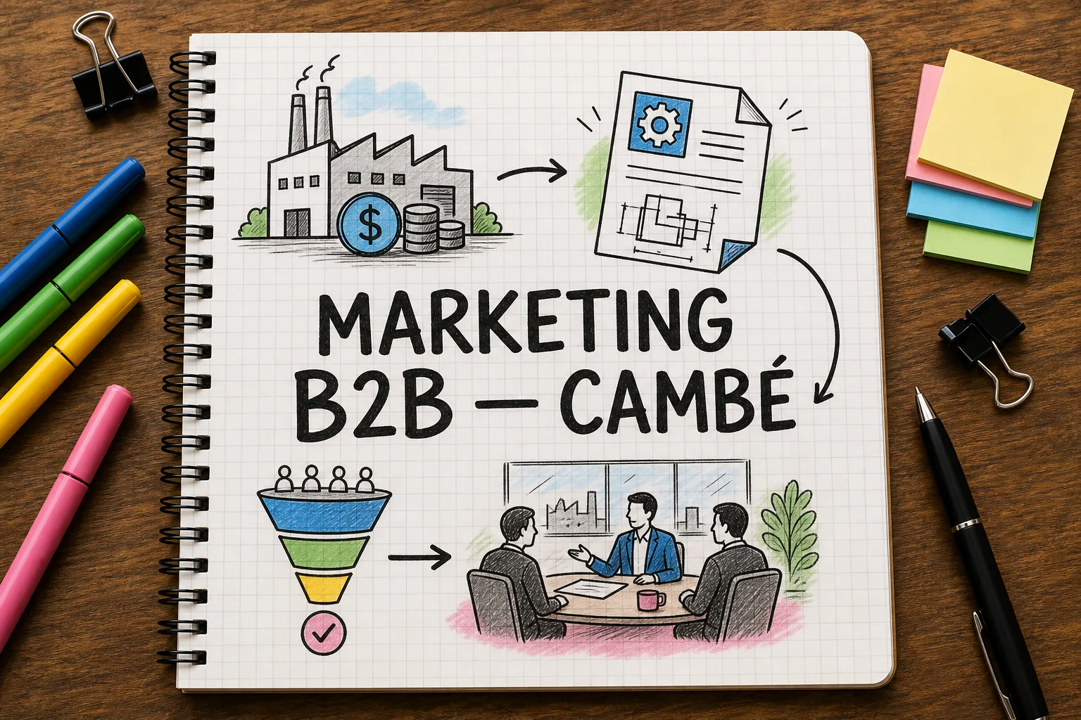 marketing digital B2B em Cambé representado por planejamento, canais e decisões comerciais