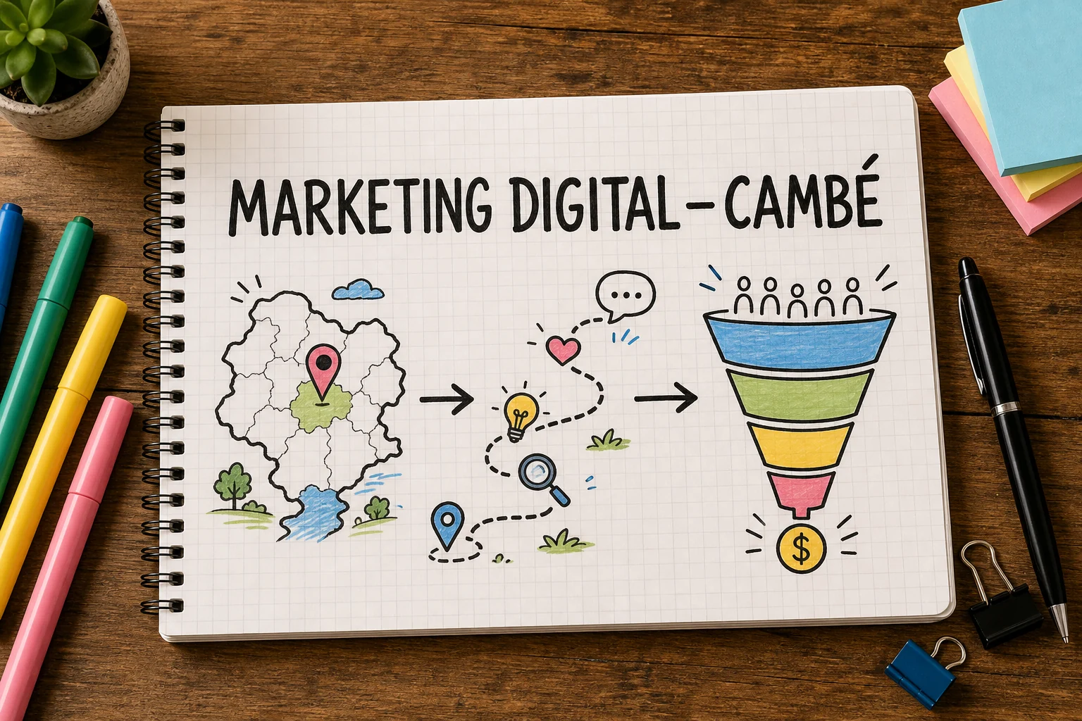 marketing digital em Cambé representado por planejamento, canais e decisões comerciais