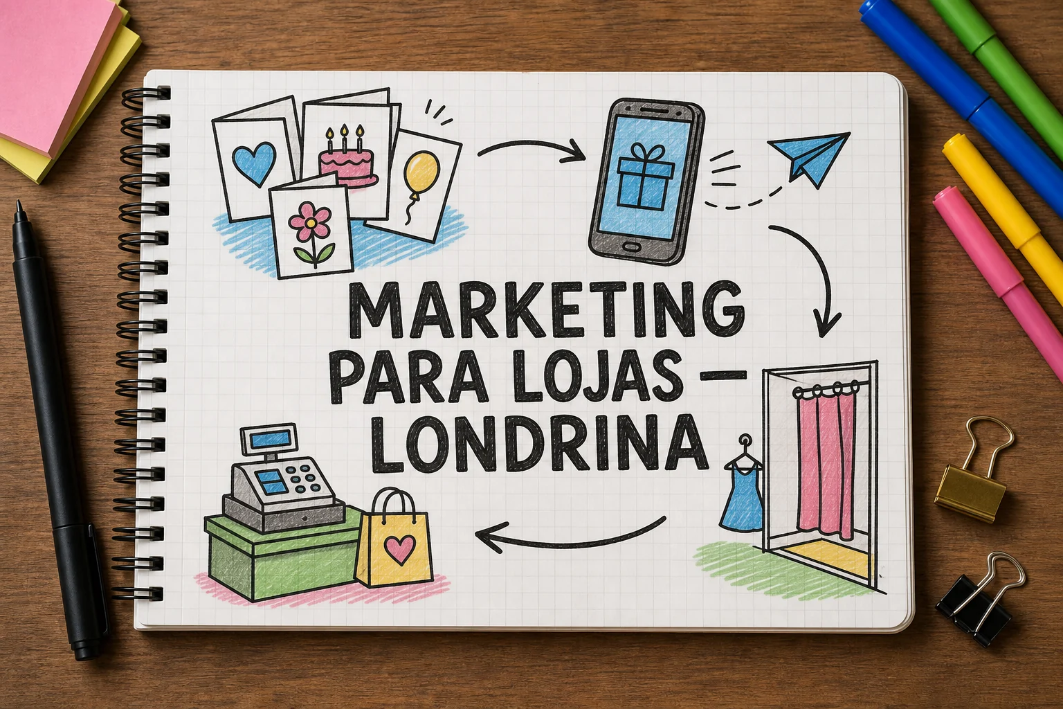 marketing digital para lojas em Londrina representado por planejamento, canais e decisões comerciais
