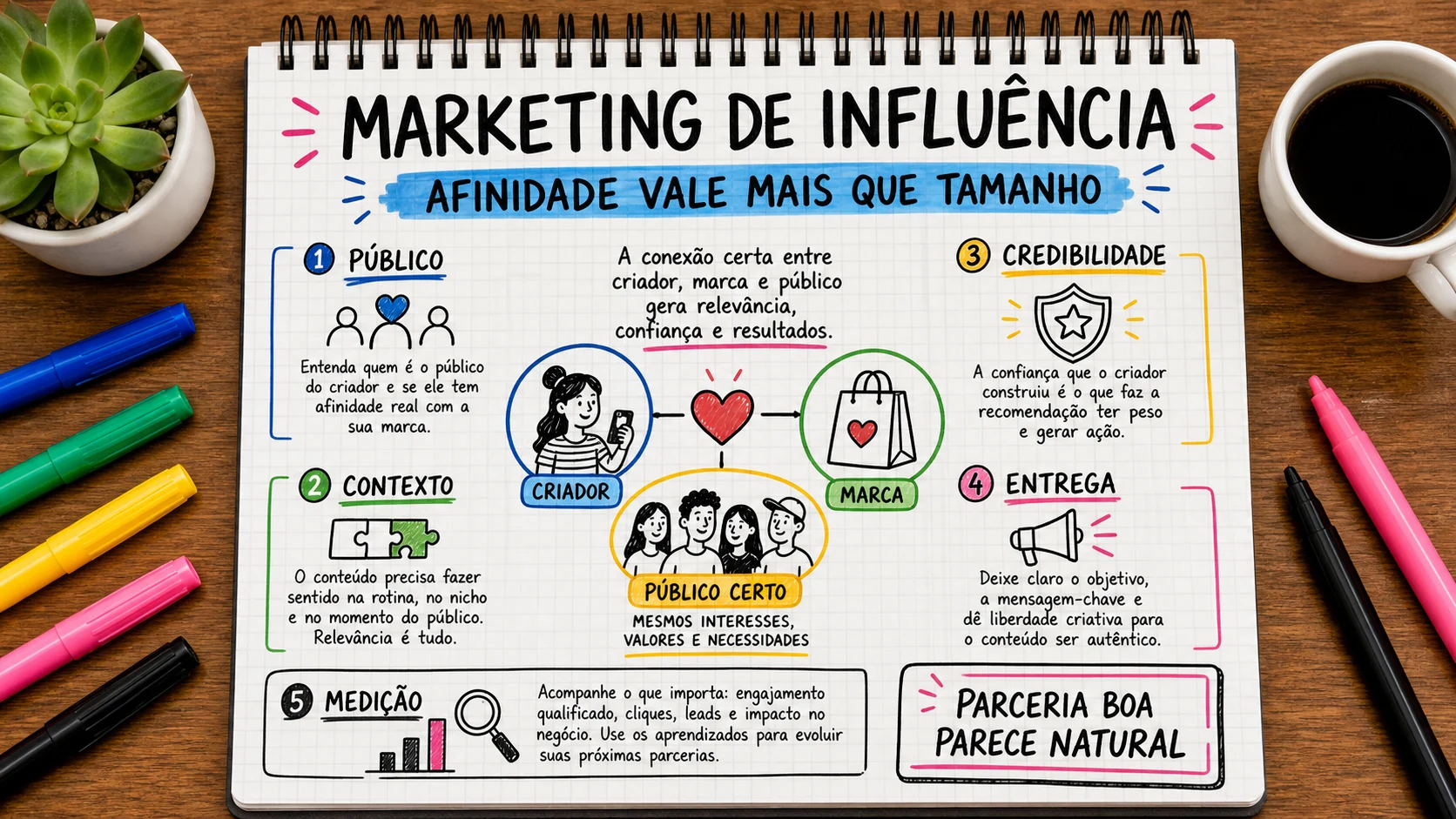 Marketing de influência representado em uma cena editorial sobre escolha, contexto e decisão.