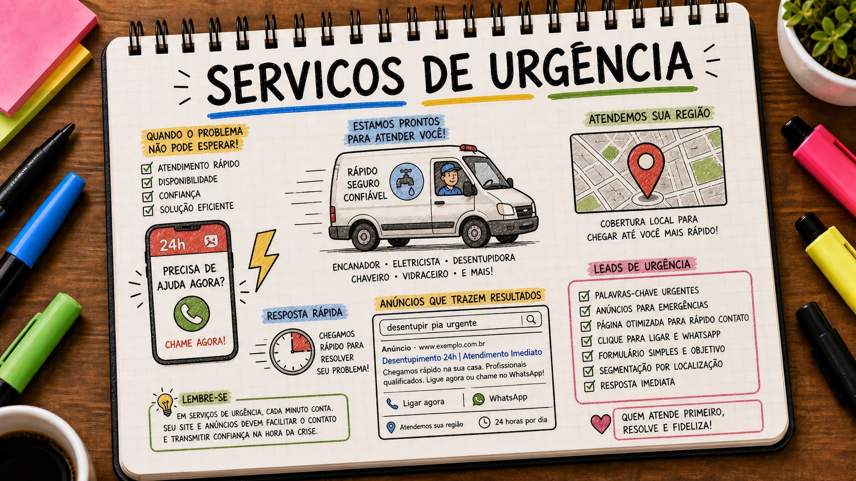 Marketing para serviços de urgência com Google Ads, telefone e atendimento rápido
