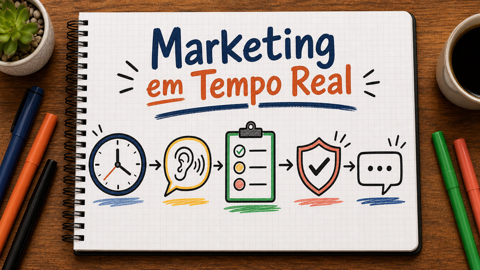 Infográfico sobre marketing em tempo real aplicado à operação de marketing