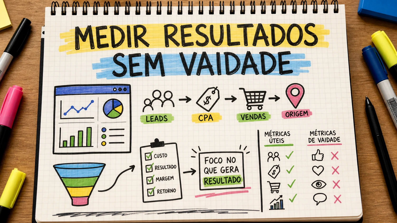 Medir resultados no marketing digital com leads, conversões e origem dos contatos