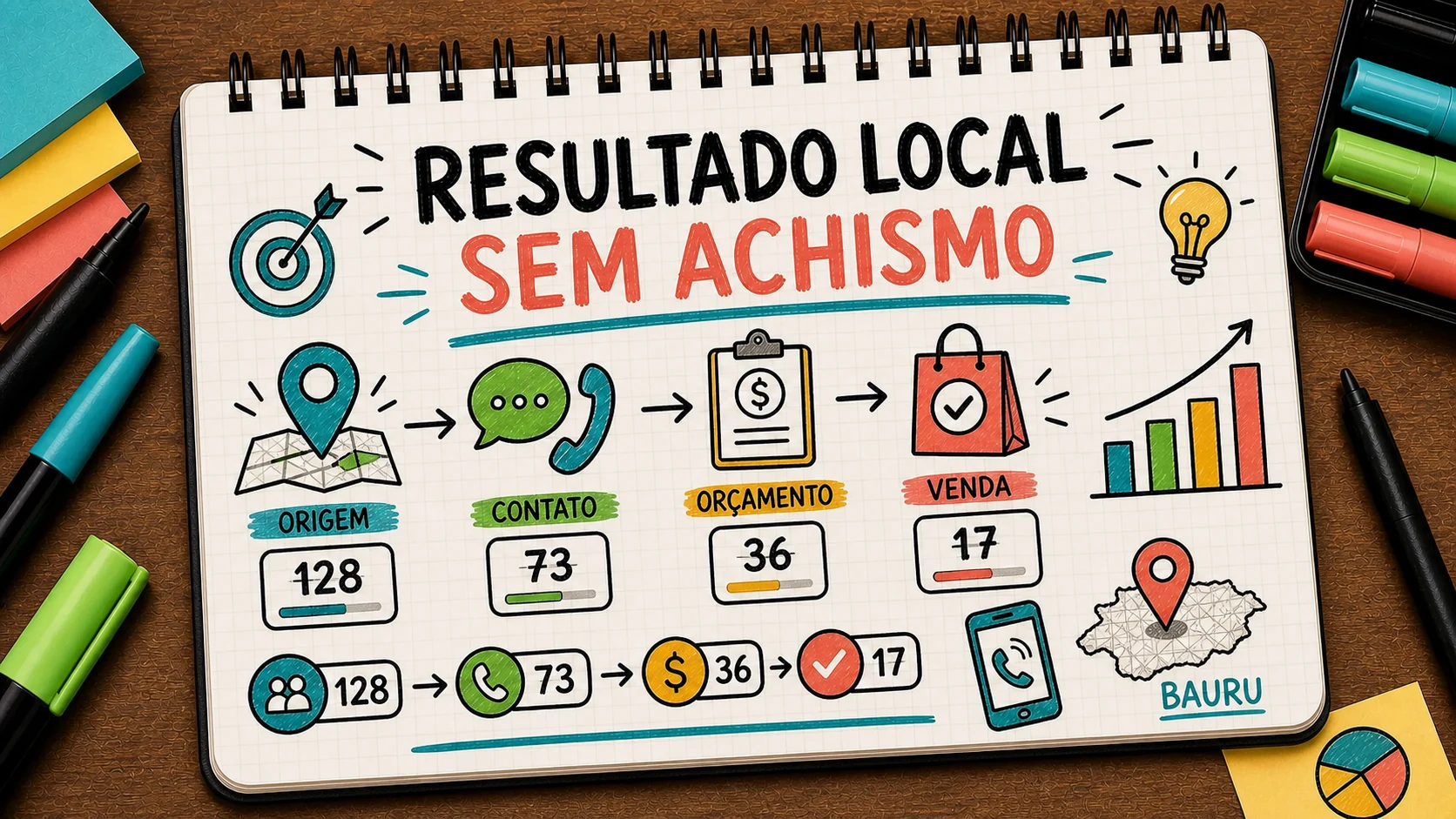 medir marketing digital local com contatos, origem, orçamento e vendas
