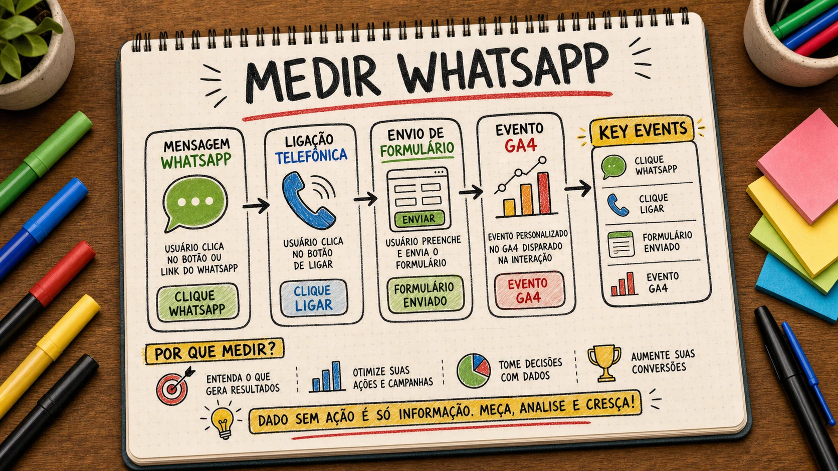 Medir WhatsApp no GA4 com eventos de ligação e formulário para negócios locais