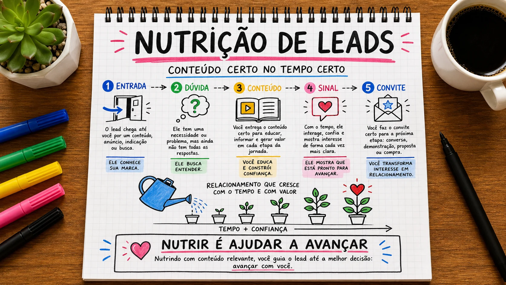 Nutrição de leads representado em uma cena editorial sobre escolha, contexto e decisão.