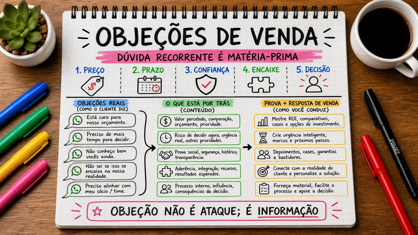Objeções de venda representado em uma cena editorial sobre escolha, contexto e decisão.