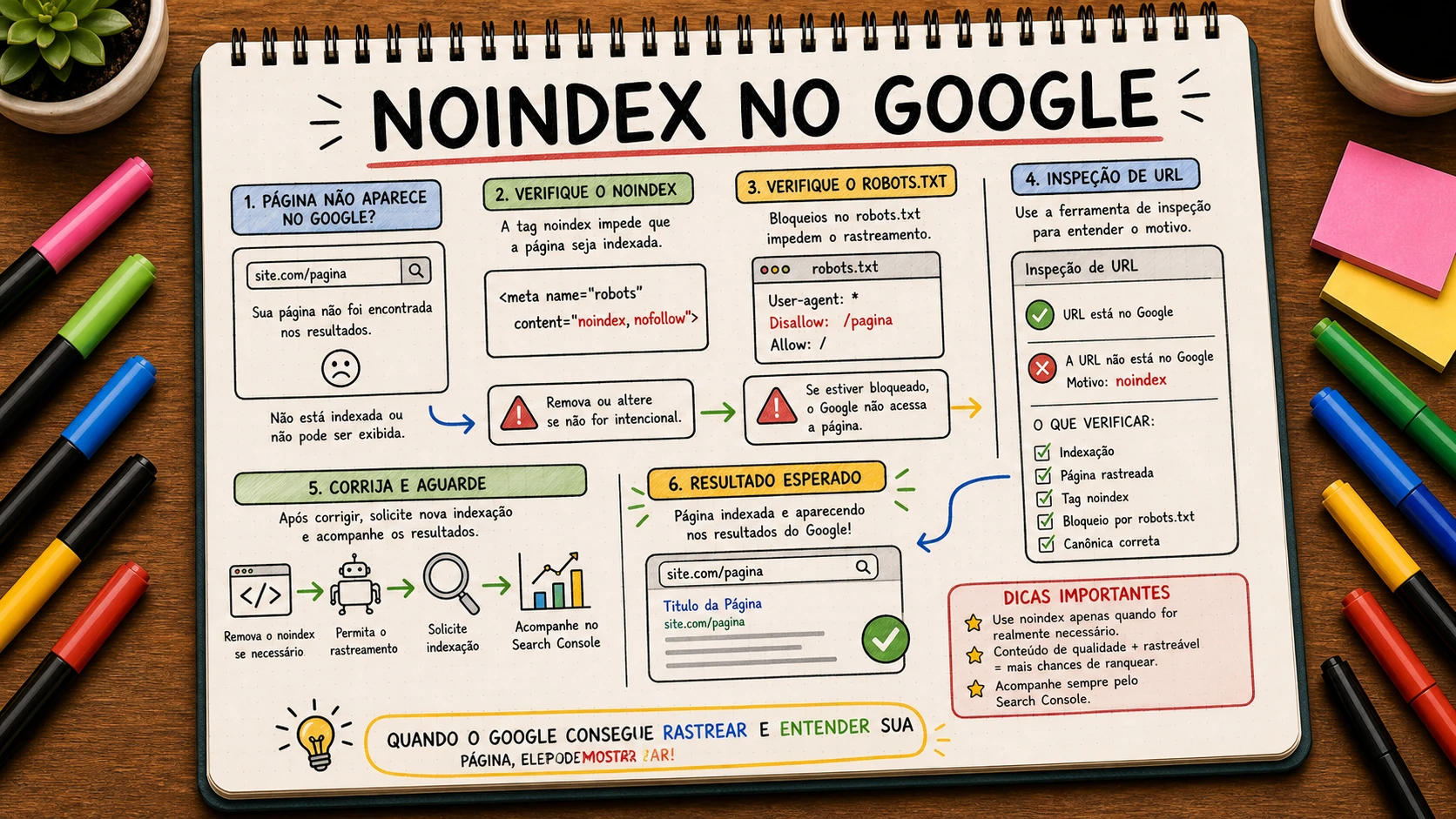 Página não aparece no Google sendo analisada por noindex, robots.txt e inspeção de URL