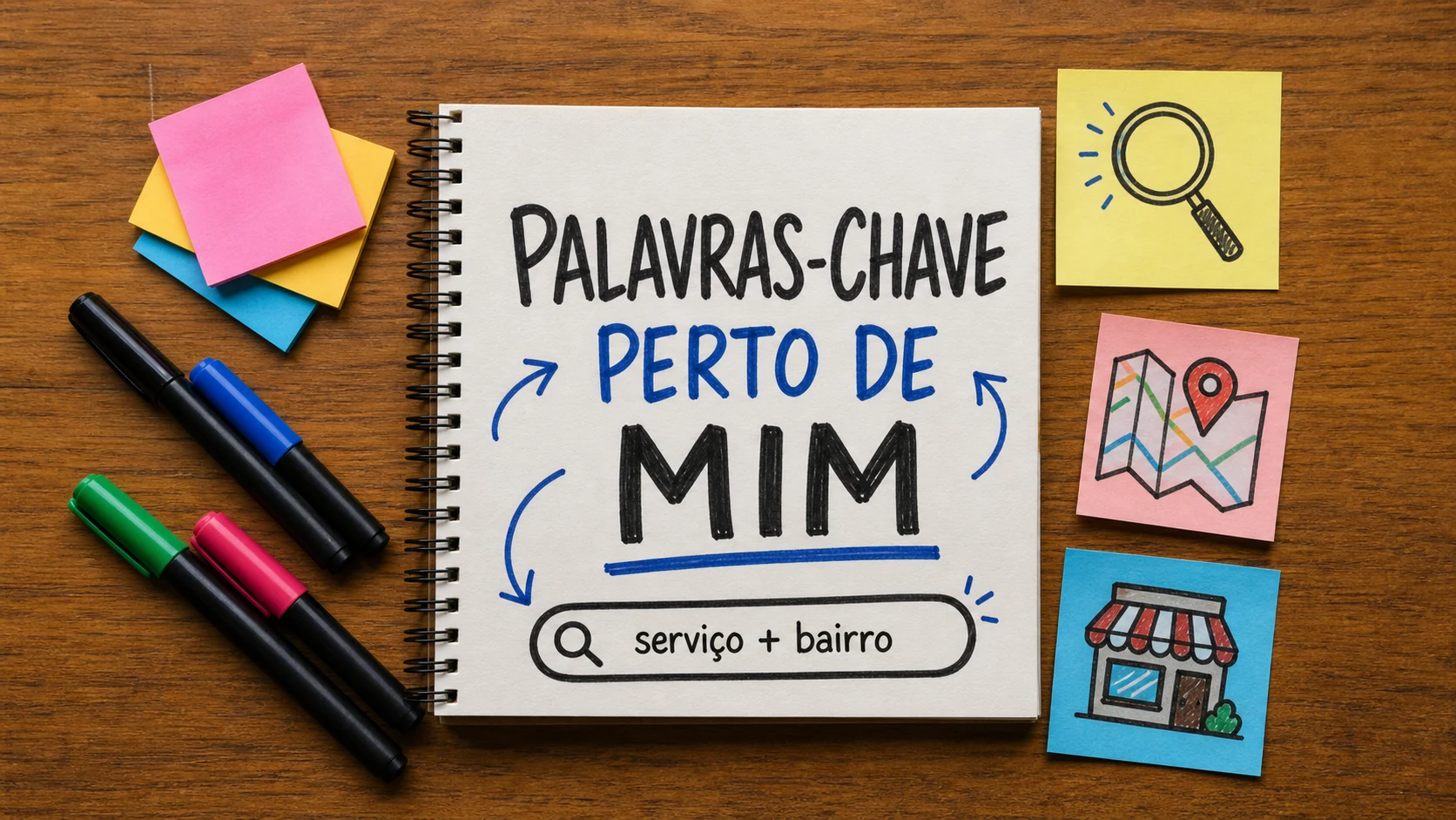 Caderno sobre palavras-chave perto de mim para negócios locais