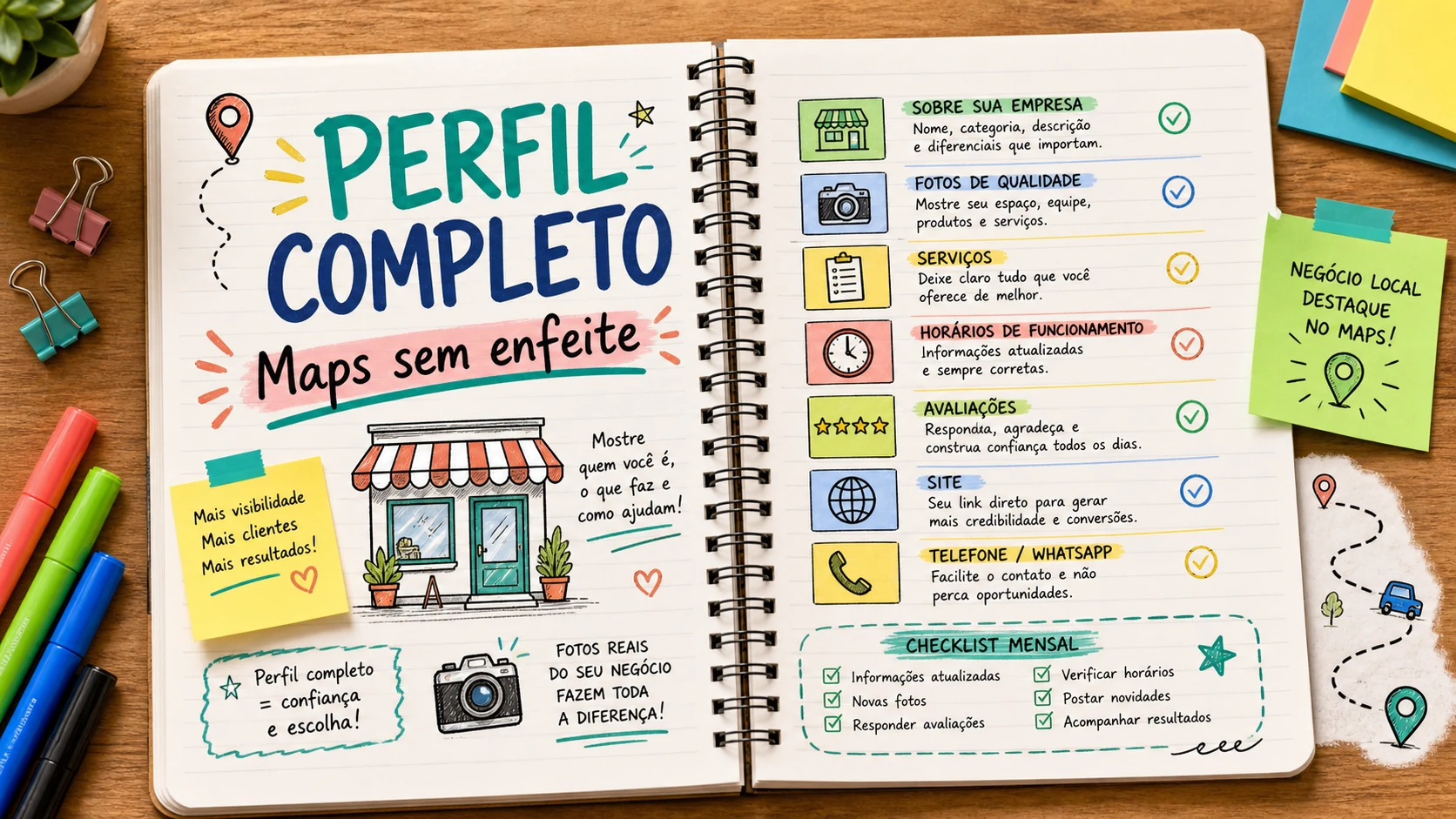 perfil completo no Google Maps com fotos avaliações e serviços