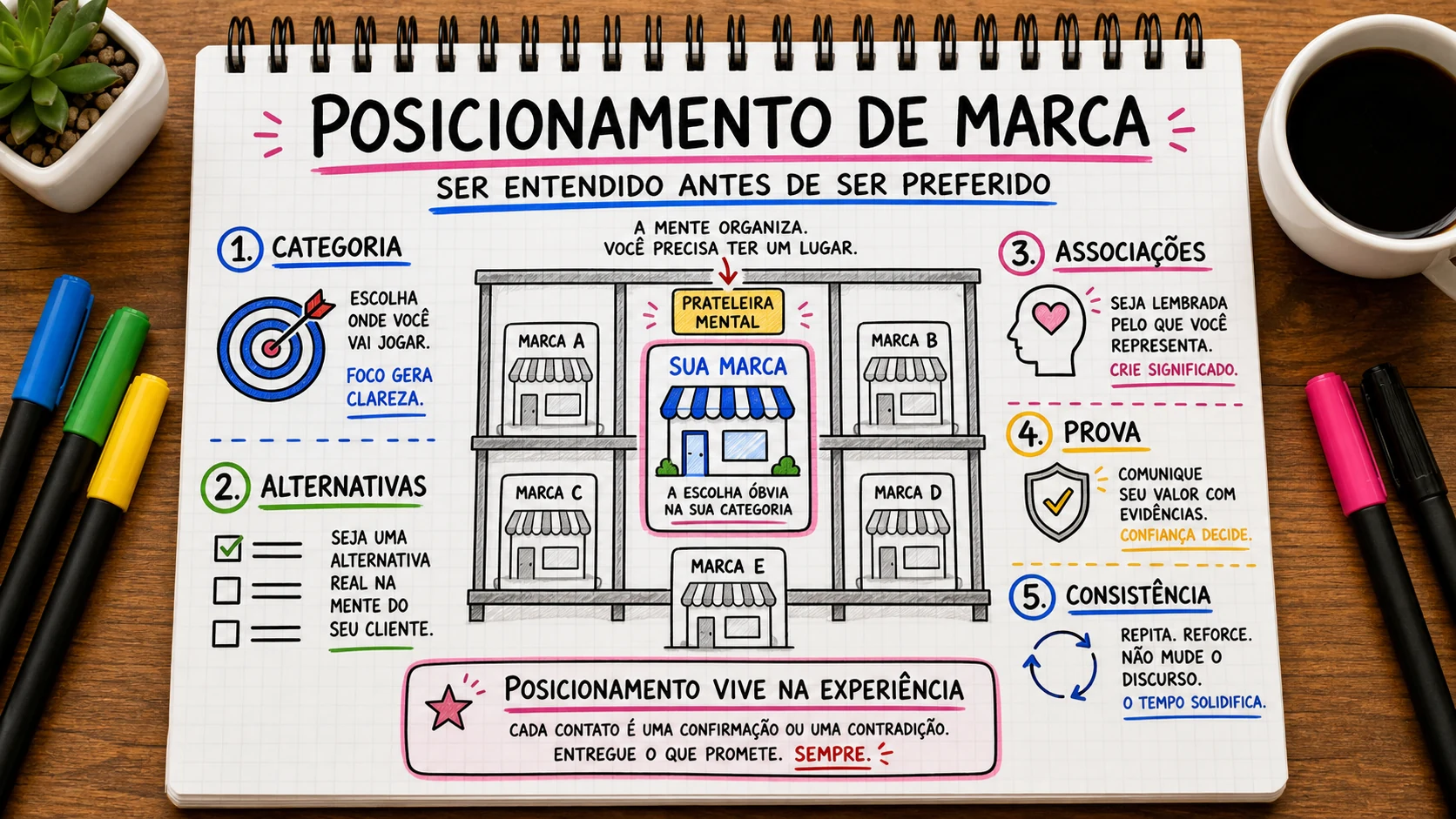 Posicionamento de marca representado em uma cena editorial sobre escolha, contexto e decisão.