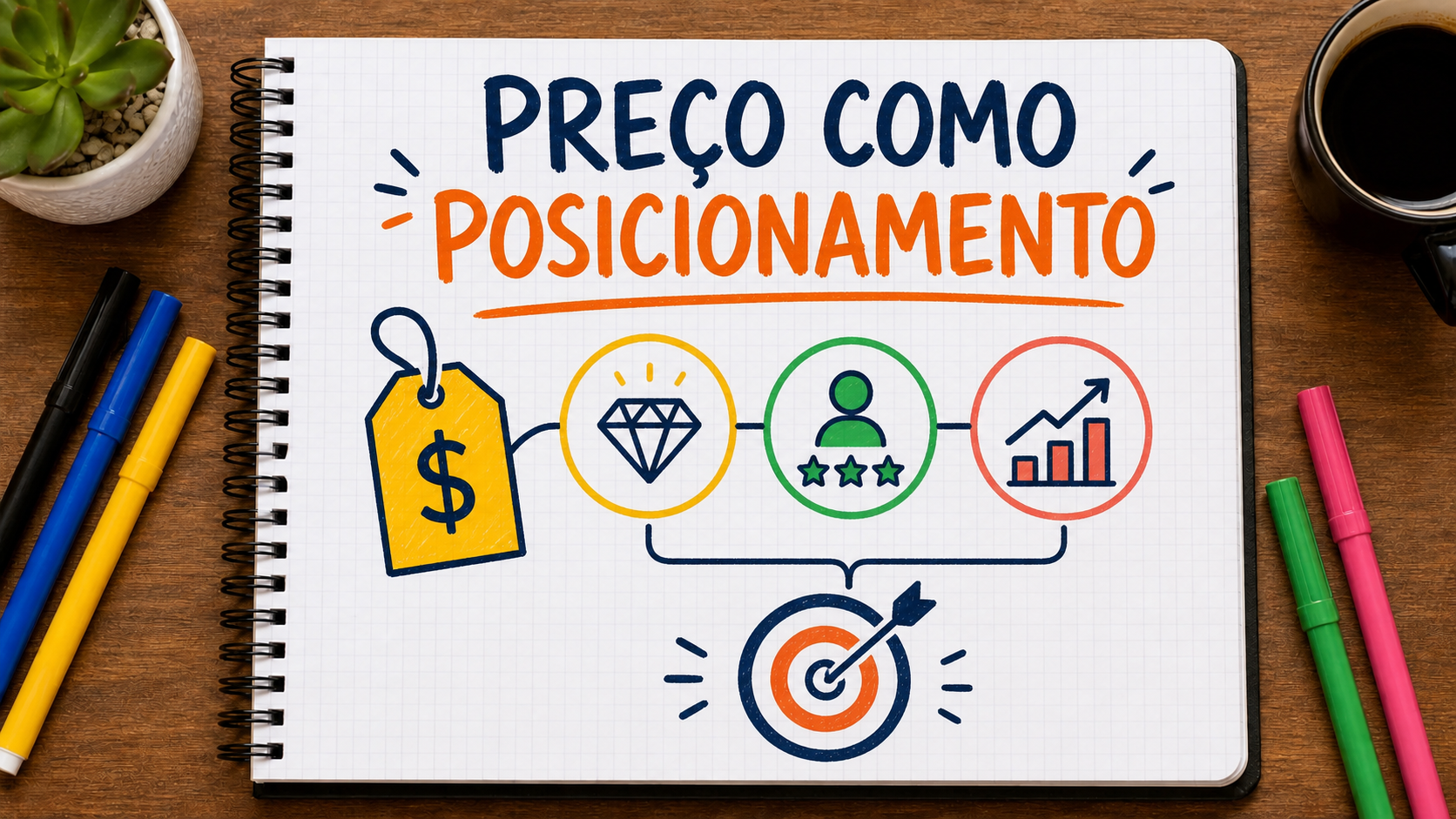 Diagrama conceitual sobre preço como posicionamento aplicado à estratégia empresarial