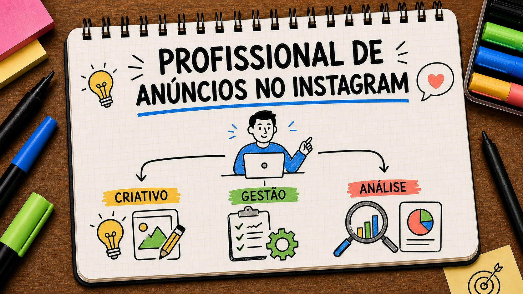 quanto custa contratar alguém para anunciar no Instagram representado como caminho entre anúncio, contato e