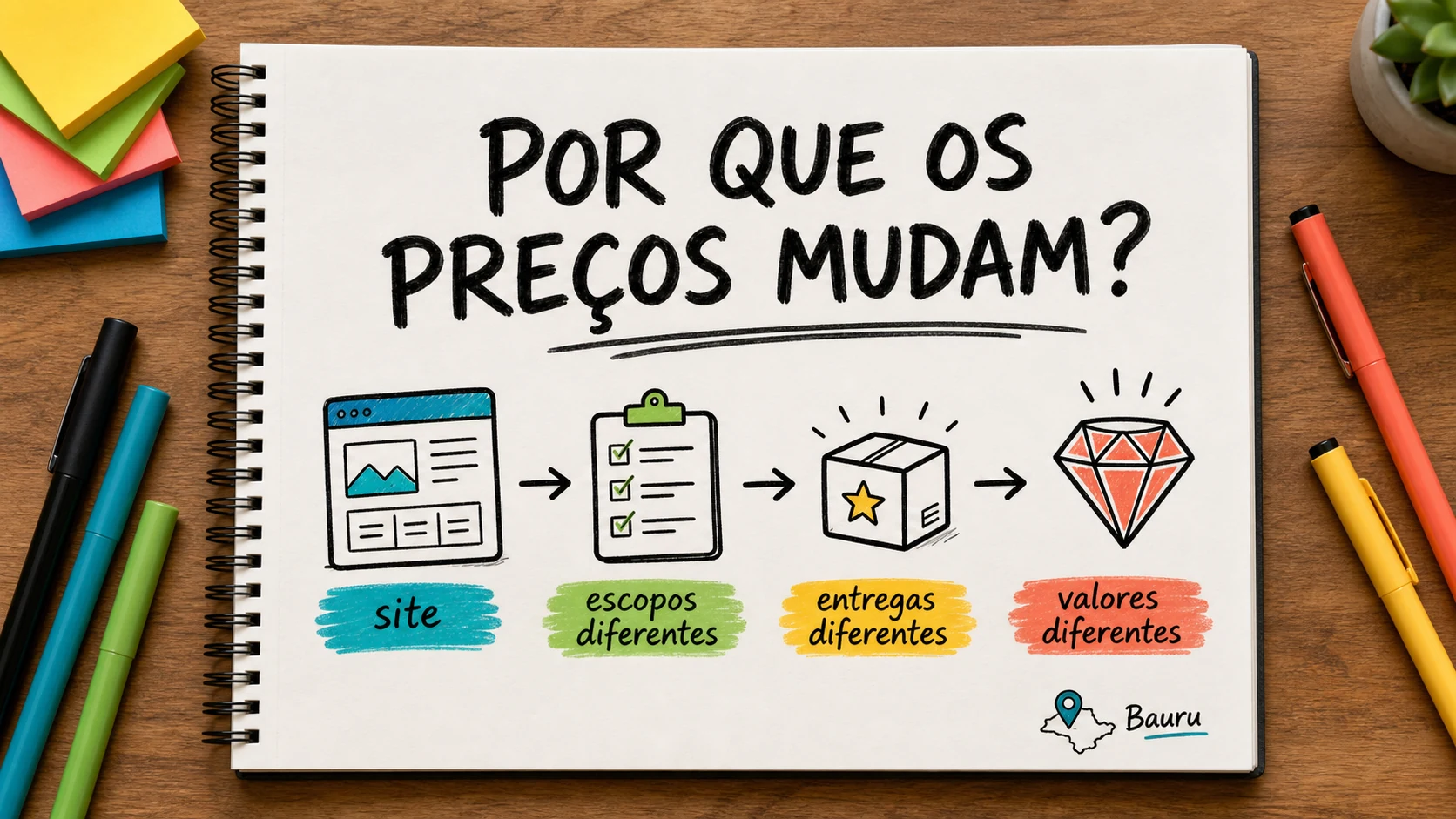 por que site tem preços diferentes ao comparar proposta de criação de site