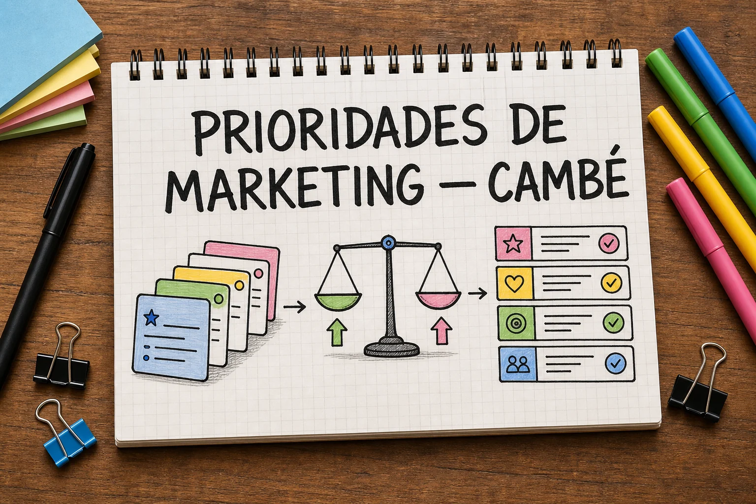 prioridades de marketing digital em Cambé representado por planejamento, canais e decisões comerciais