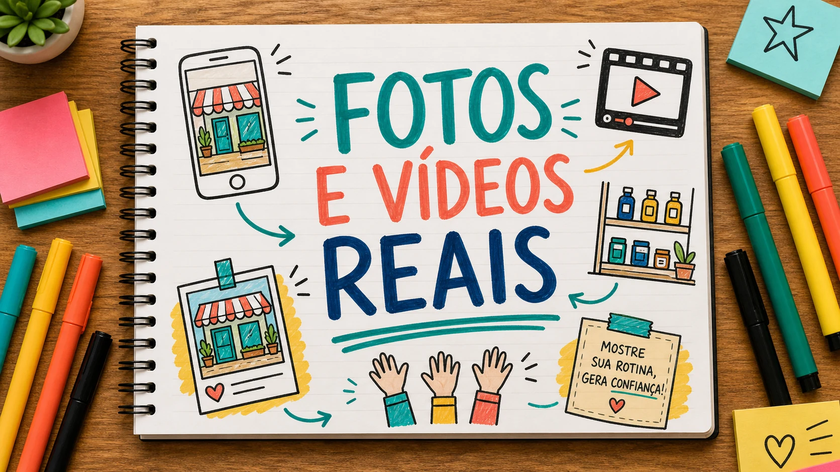 promover empresa local com fotos e vídeos em planejamento visual para negócios locais