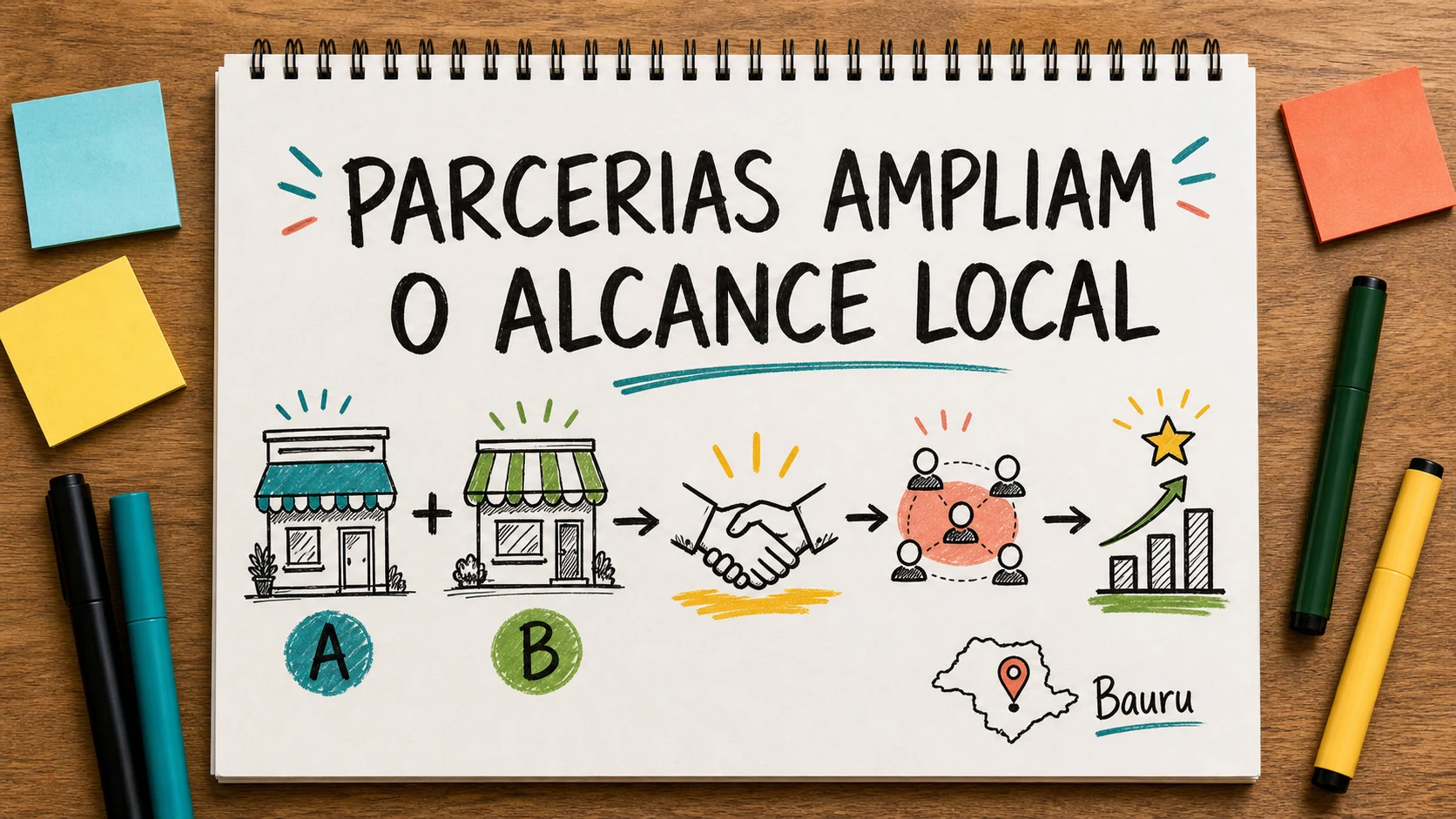promover empresa local com parcerias em planejamento visual para negócios locais