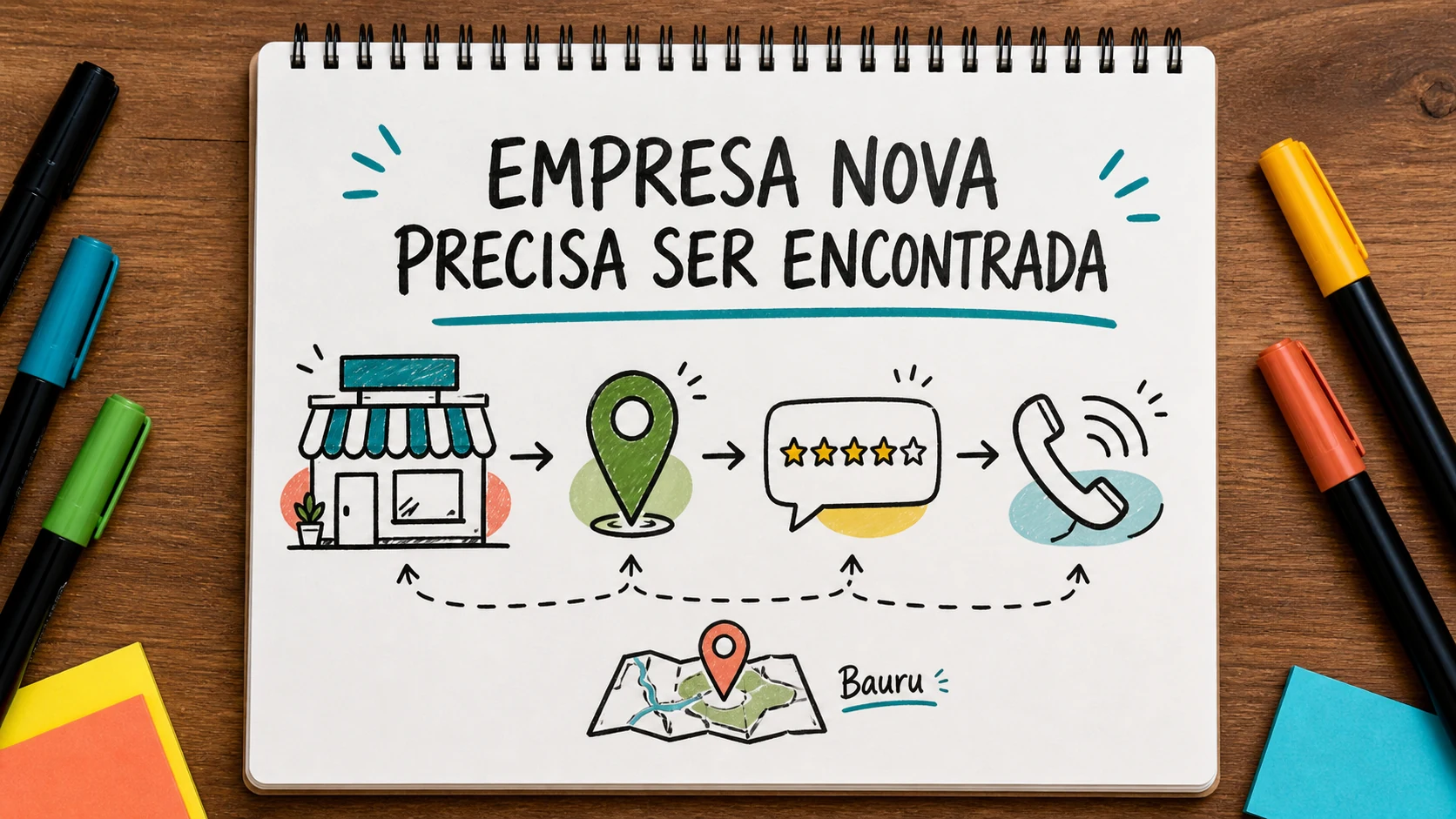 promover empresa local recém-aberta em planejamento visual para negócios locais