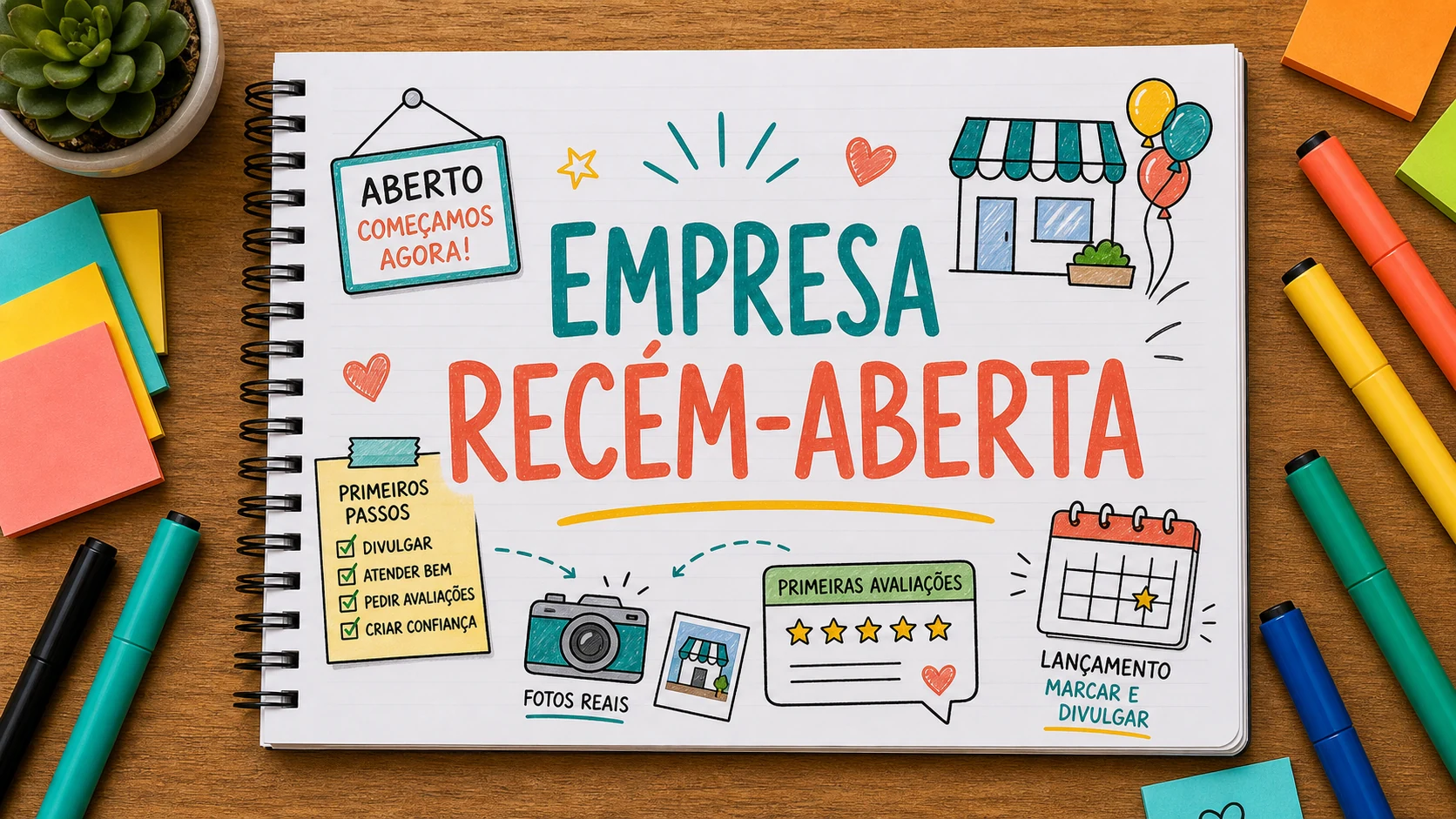 promover empresa local recém-aberta em planejamento visual para negócios locais