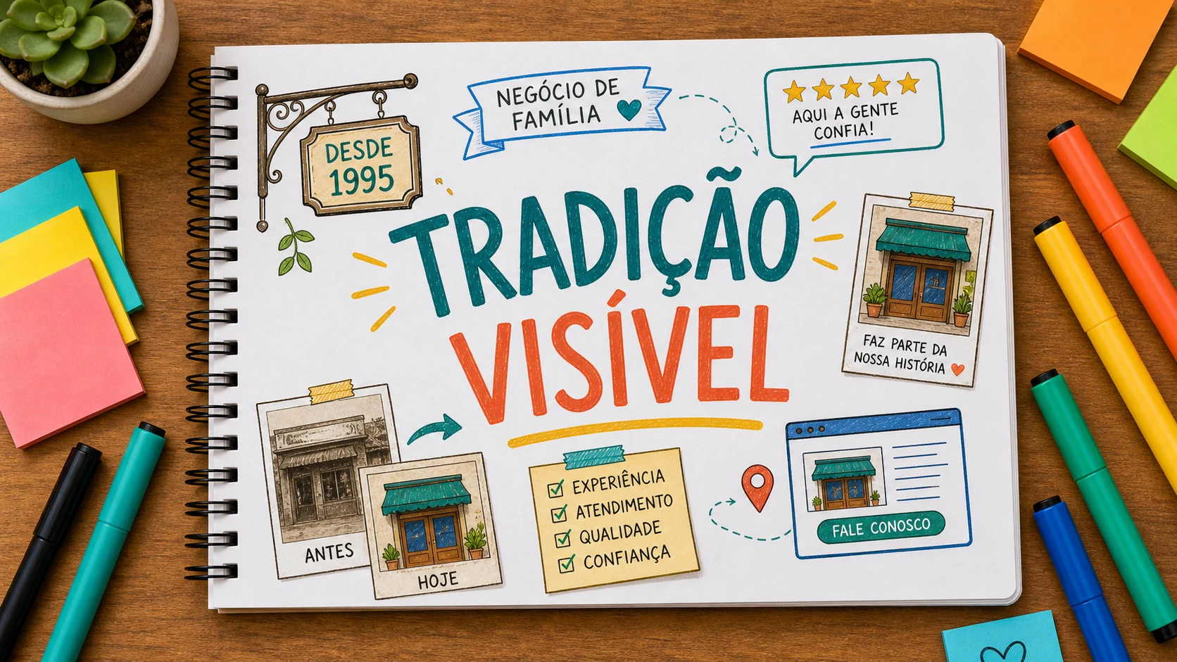 promover empresa local tradicional em planejamento visual para negócios locais