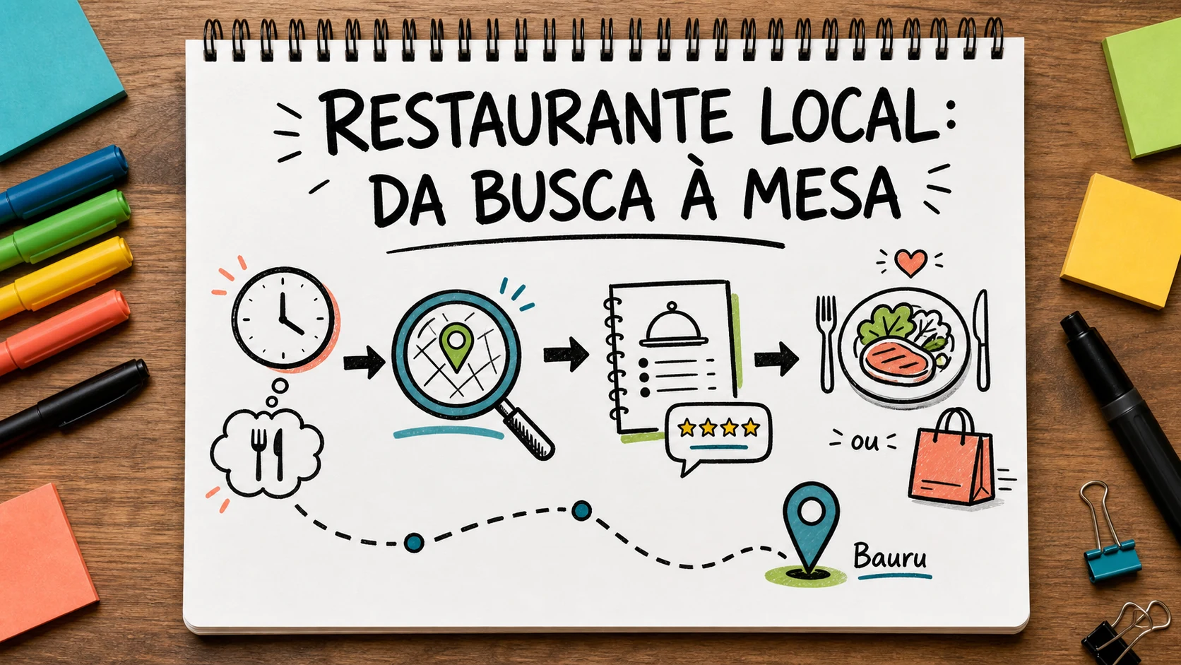 promover restaurante local em planejamento visual para negócios locais