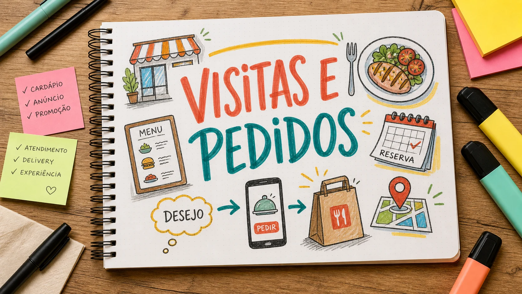 promover restaurante local em planejamento visual para negócios locais
