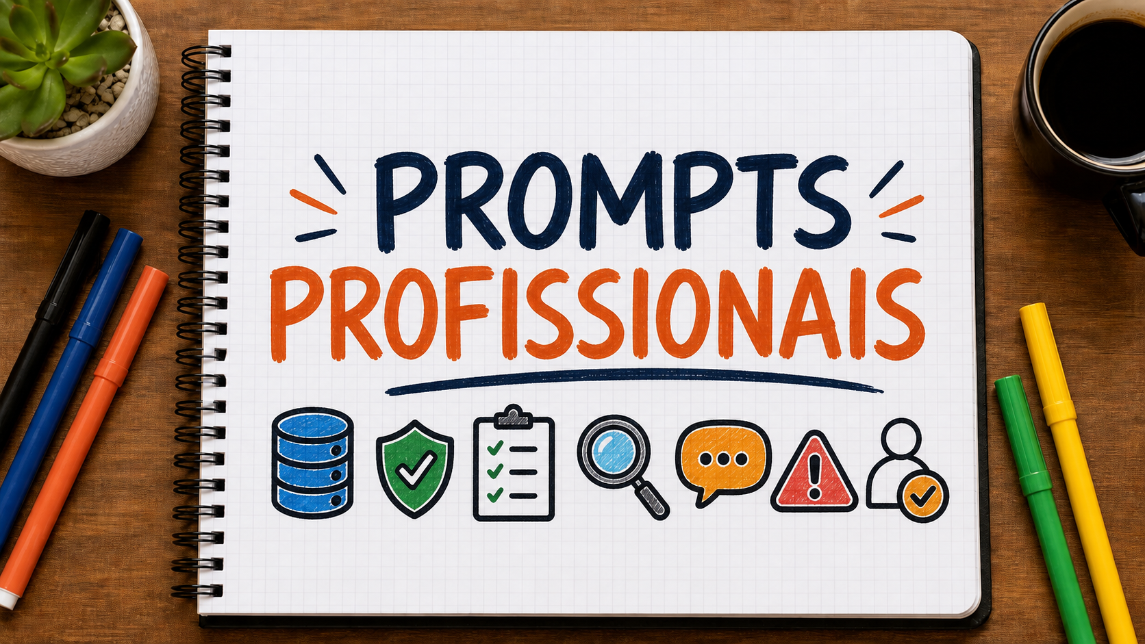 Ilustração editorial sobre prompts profissionais para inteligência artificial aplicada a empresas