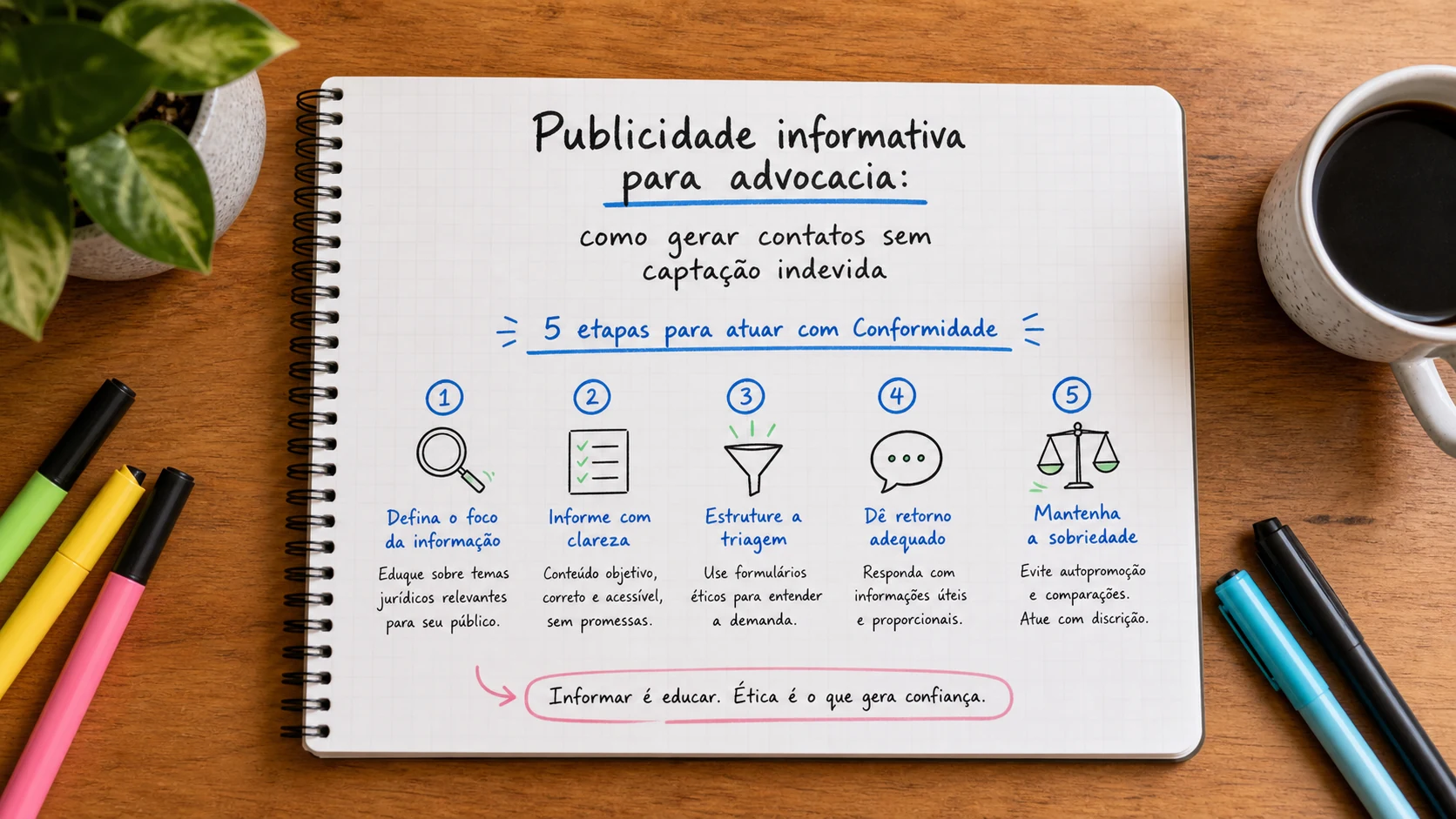 Infográfico sobre publicidade informativa advocacia aplicado a escritórios de advocacia.
