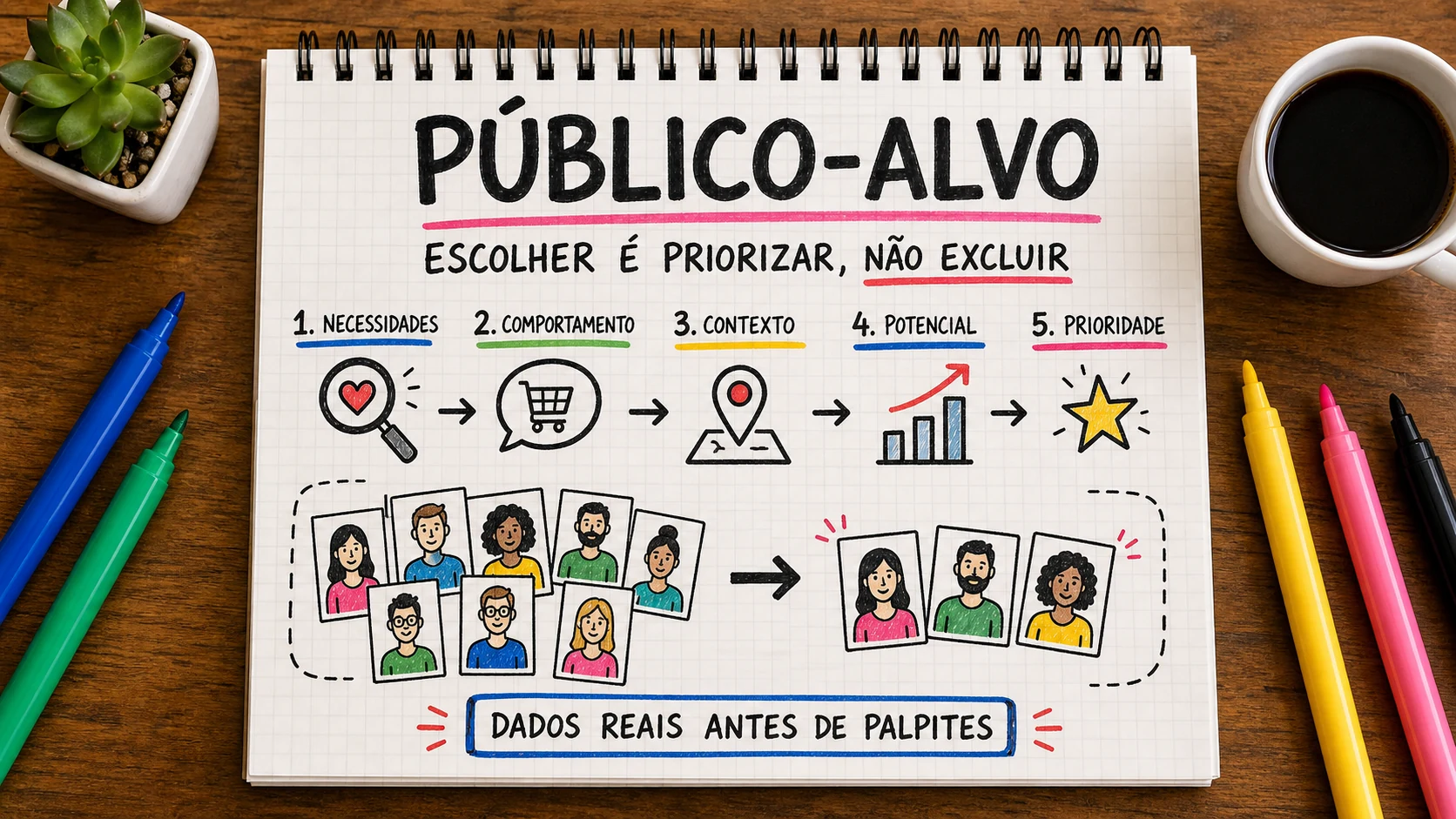 Público-alvo representado em uma cena editorial sobre escolha, contexto e decisão.