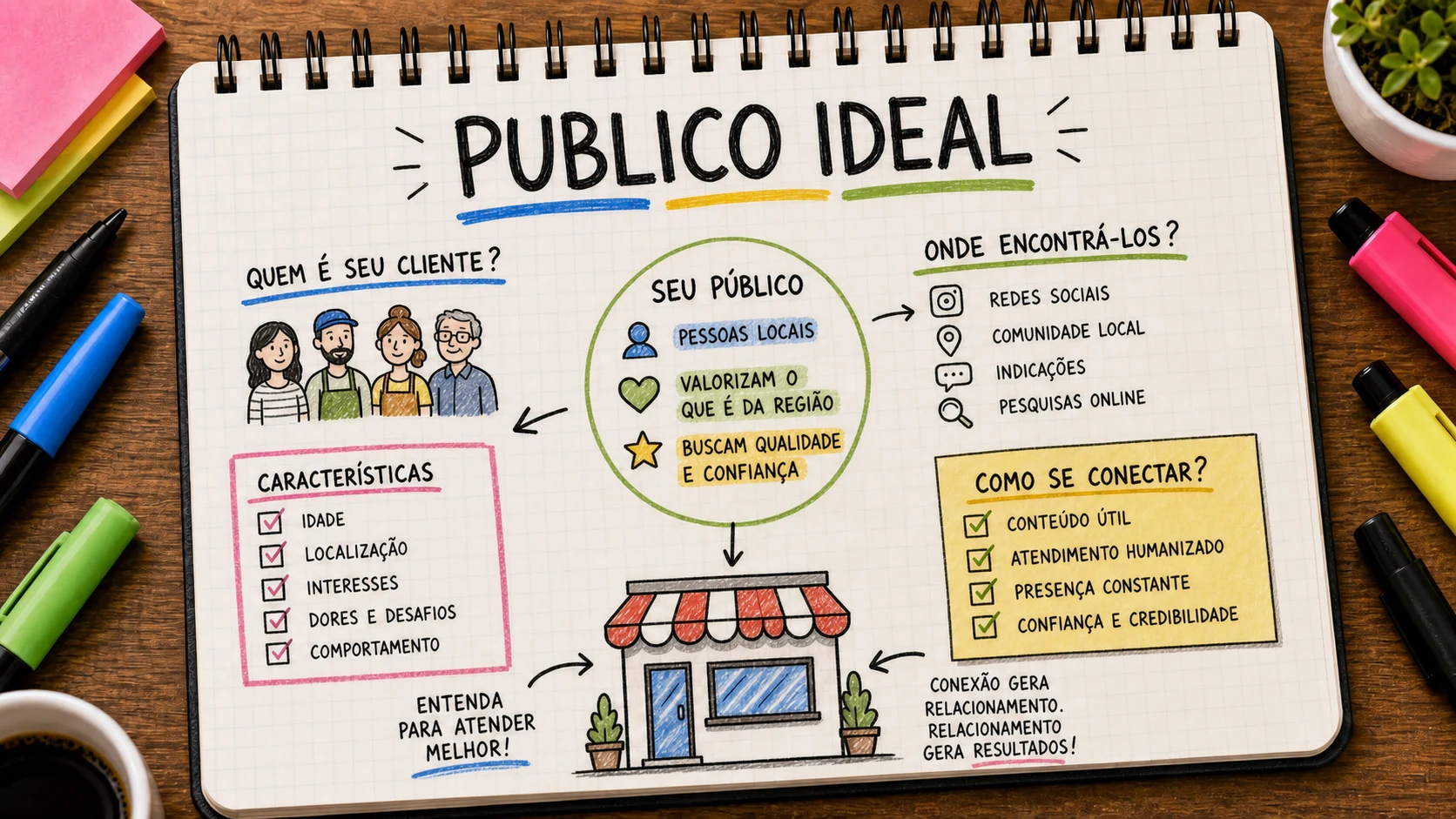 Público ideal do negócio definido por região, necessidade e decisão de compra