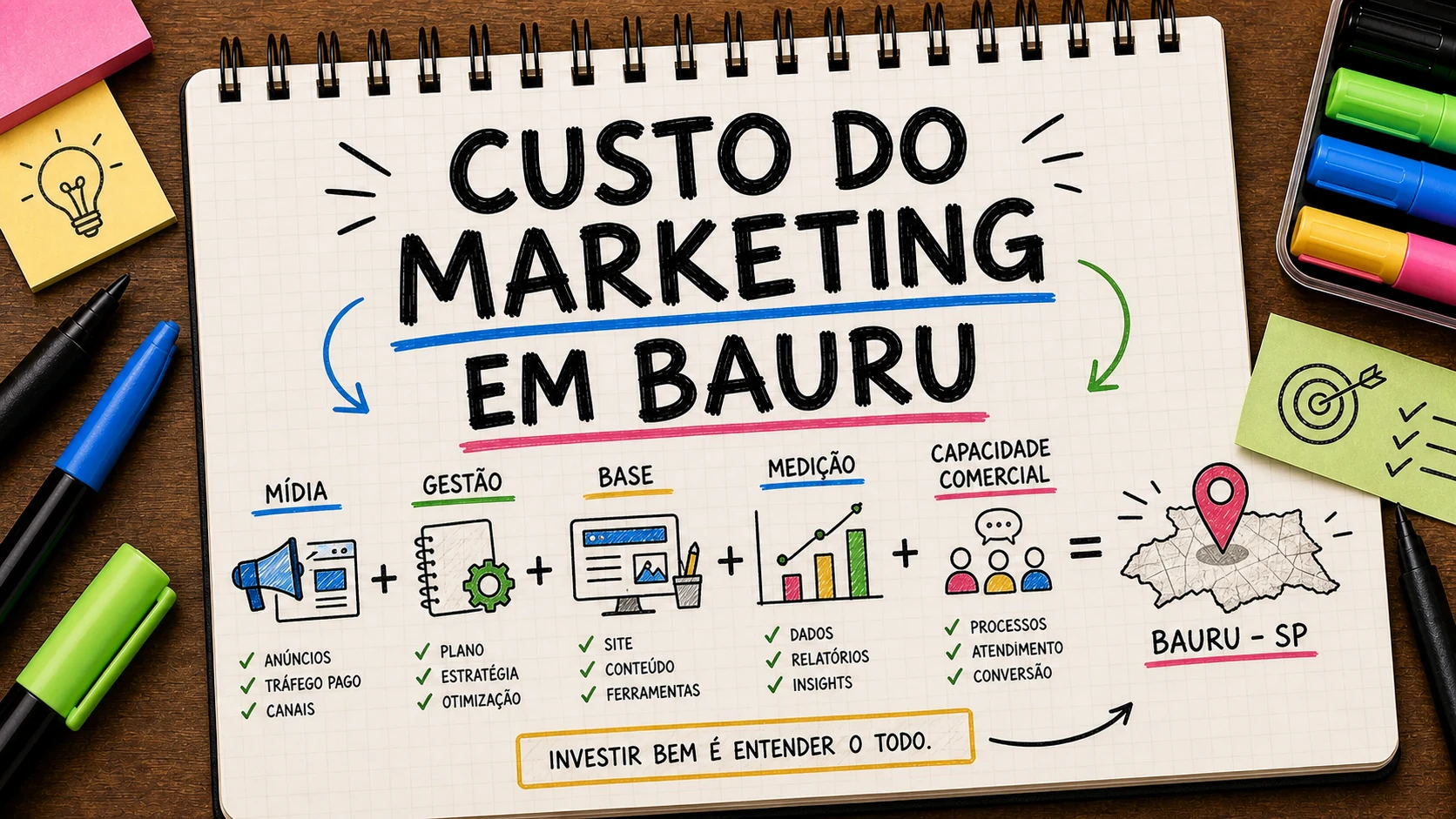 Quanto custa marketing digital em Bauru com mídia, gestão, base e medição